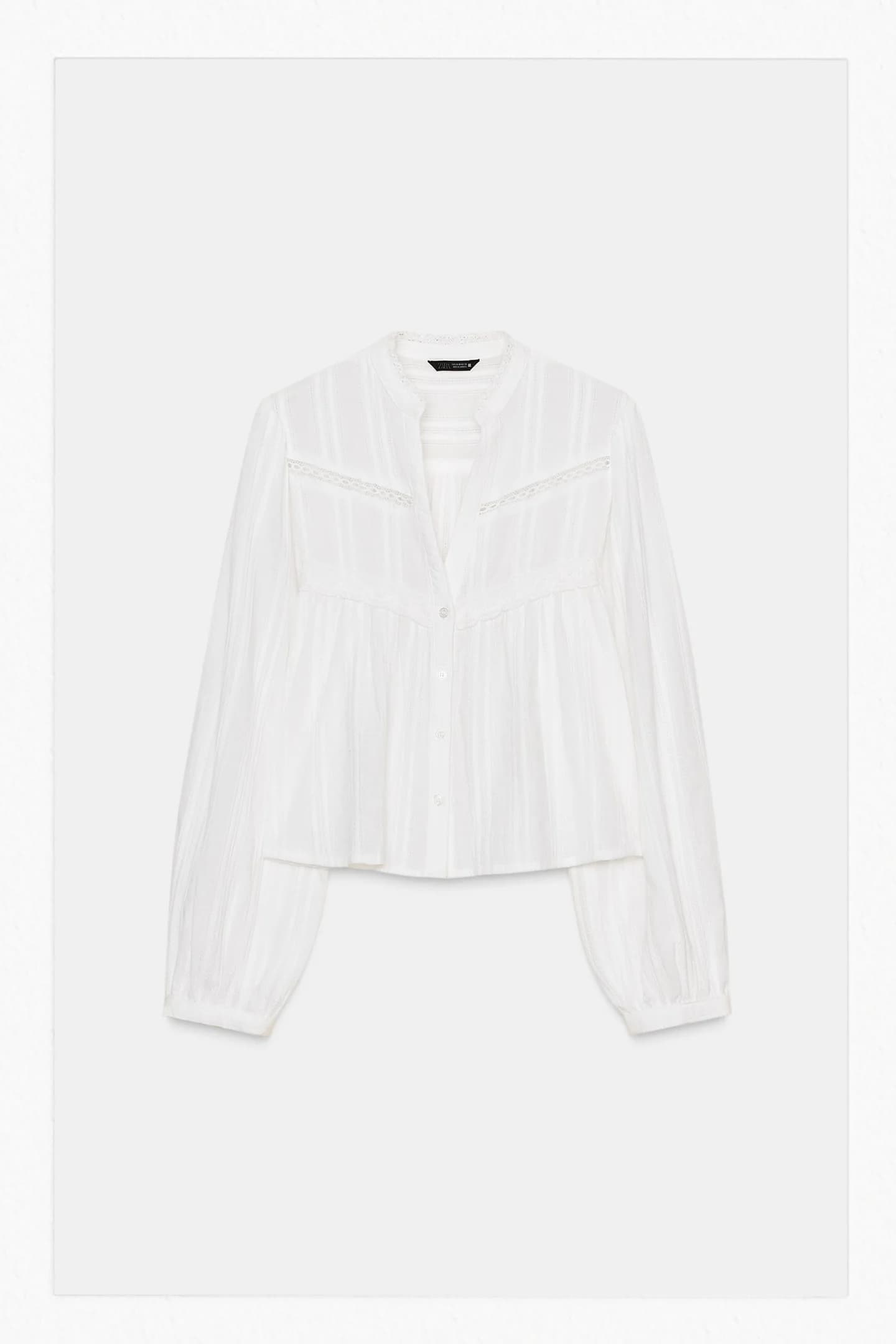 КОРОТКАЯ РУБАШКА С КРУЖЕВОМ - фото 2