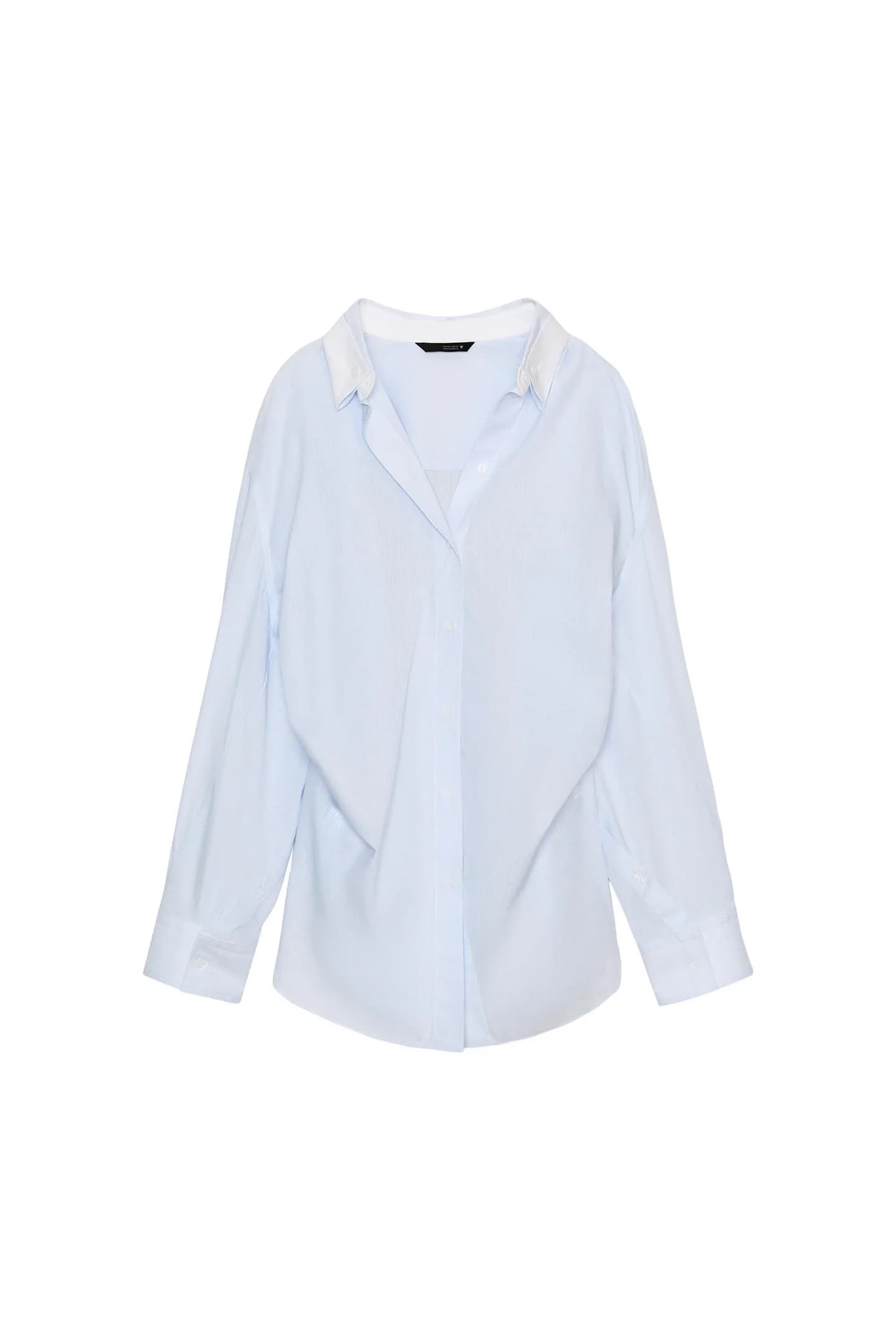 РУБАШКА OVERSIZE В ПОЛОСКУ С РУКАВАМИ BATTLESS - фото 5