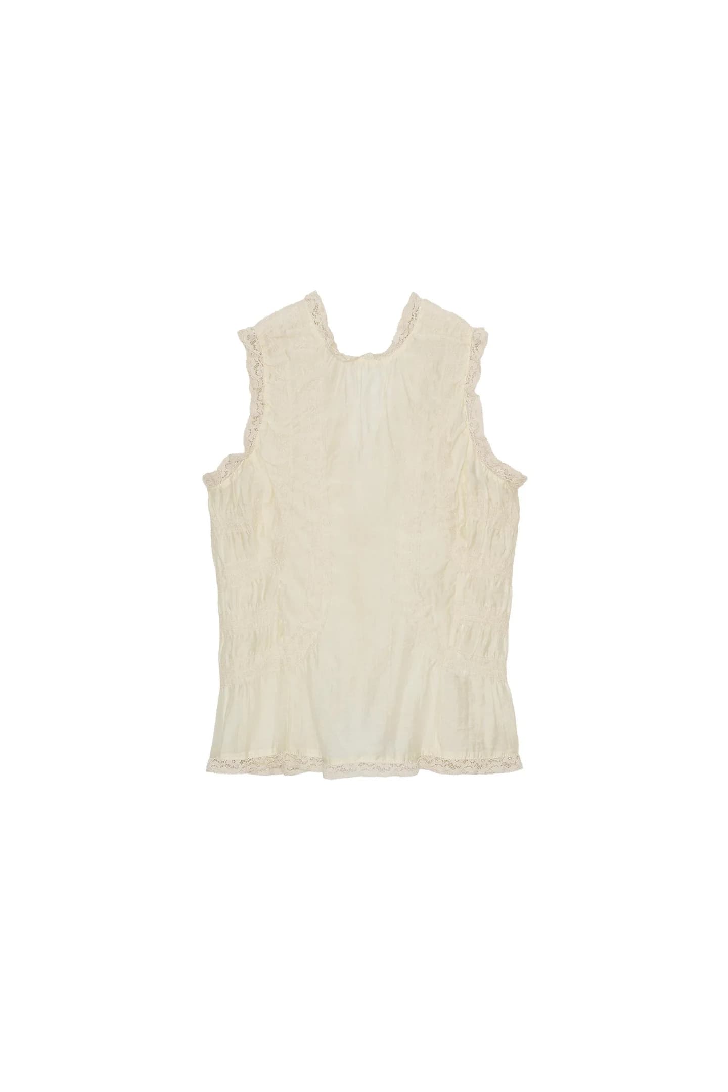 КРУЖЕВНАЯ РУБАШКА С ЗАКРЫТЫМИ ПУГОВИЦАМИ - фото 3