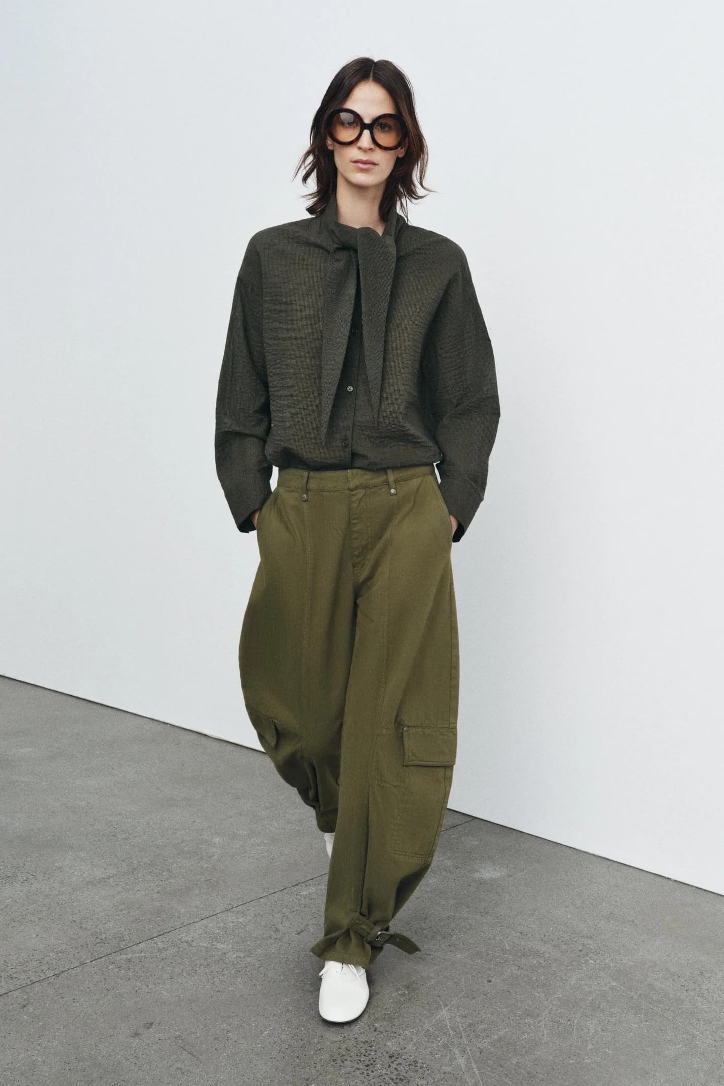 РУБАШКА В КЛЕТИКУ С ШАРФОМ ИЗ КОЛЛЕКЦИИ ZW - фото 3