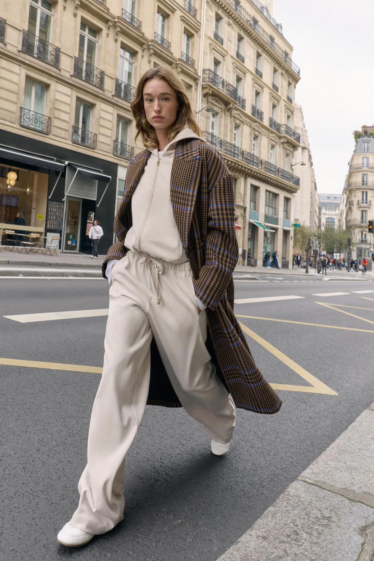 ШИРОКИЕ БРЮКИ С ЭЛАСТИЧНЫМ ПОЯСОМ - фото 3