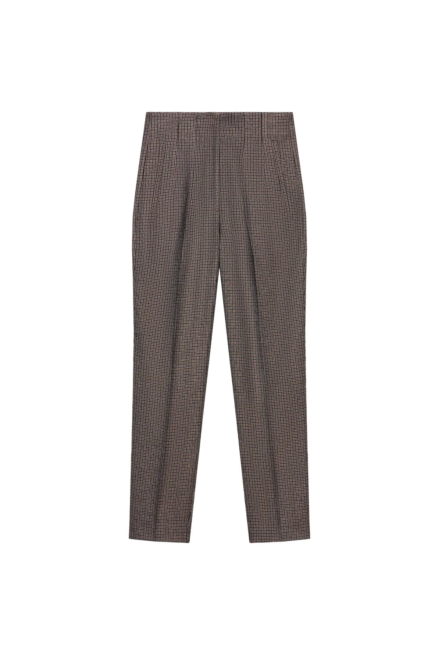 БРЮКИ В КЛЕТКУ С ВЫСОКОЙ ПОСАДКОЙ - фото 3