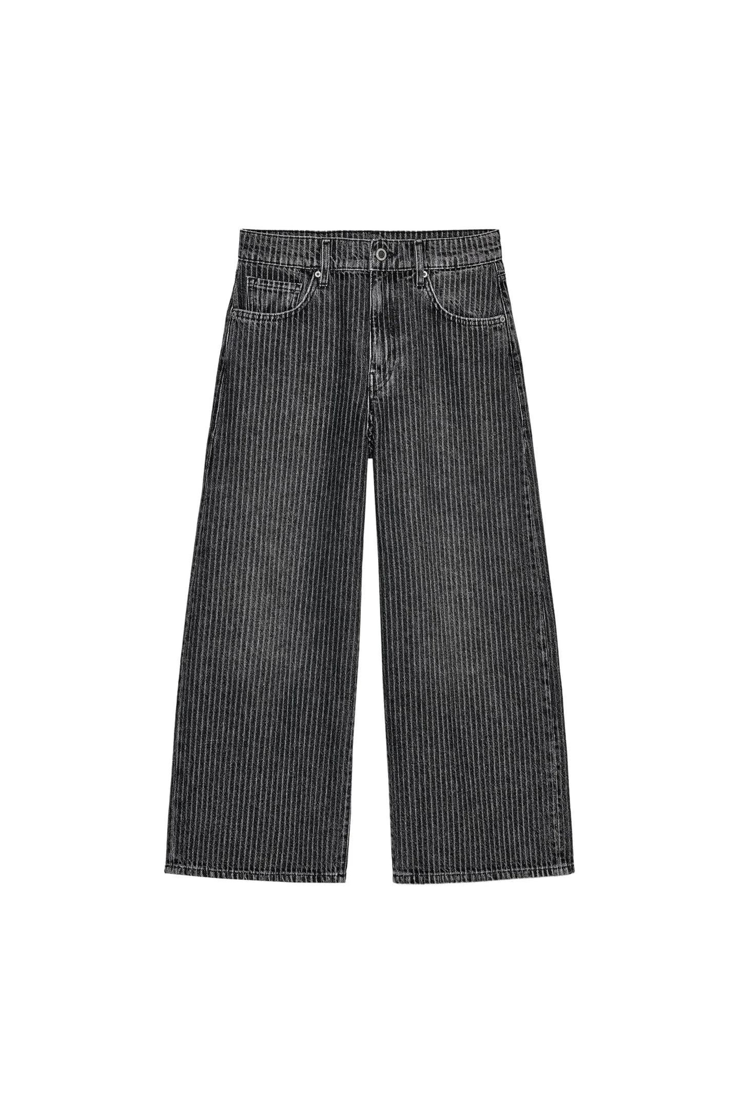 ДЖИНСЫ-КУЛОТЫ ИЗ КОЛЛЕКЦИИ ZW, В ПОЛОСКУ, СРЕДНИЙ ОТДЫХ - фото 3