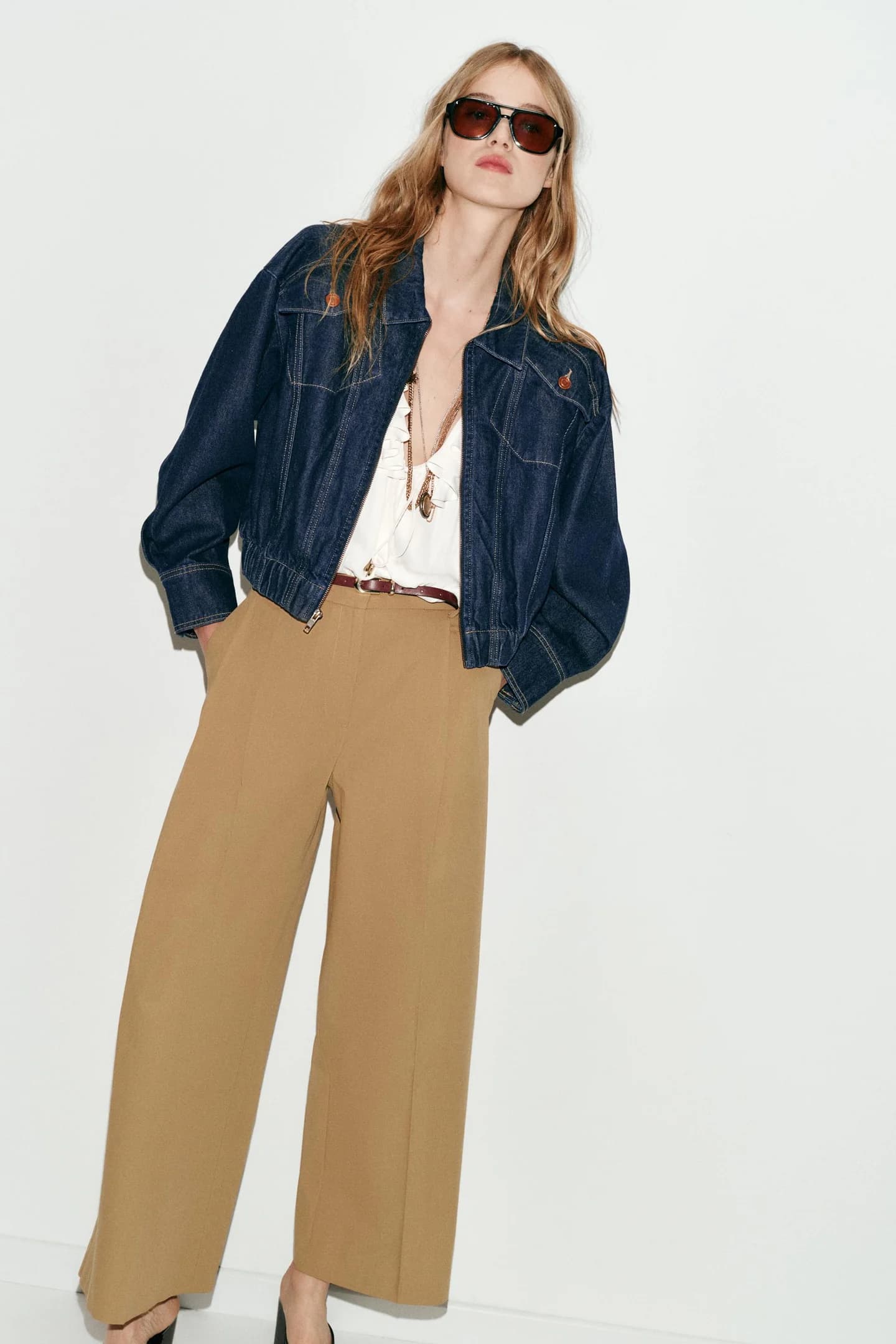 БРЮКИ С ПОЯСОМ И ПОЯСОМ - фото 2