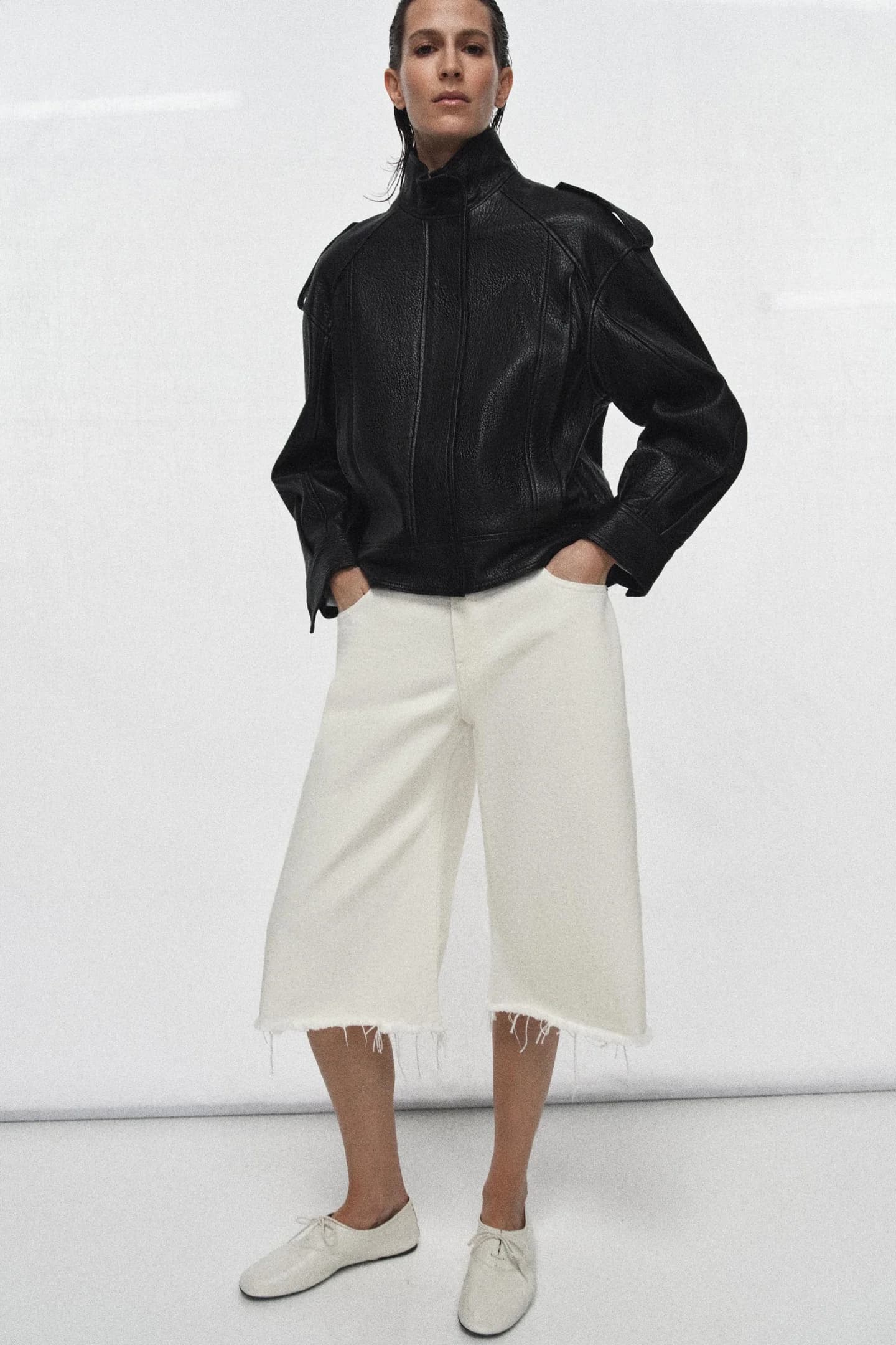 КУРТКА-БОМБЕР ИЗ 100% КОЖИ ИЗ КОЛЛЕКЦИИ ZW, ОГРАНИЧЕННОЙ ВЫПУСКОЙ