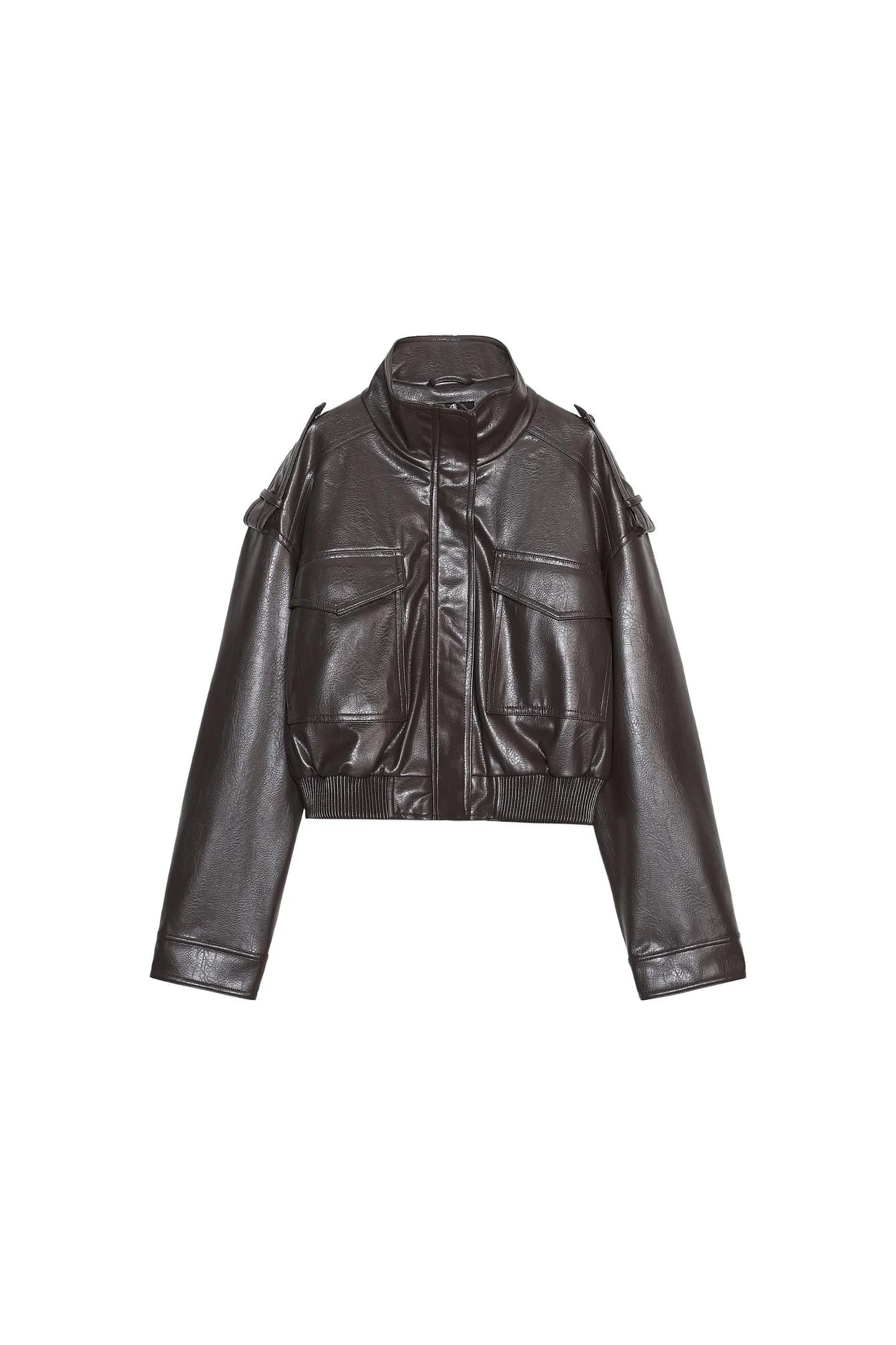 КОРОТКАЯ КУРТКА ИЗ ИСКУССТВЕННОЙ КОЖИ - фото 3