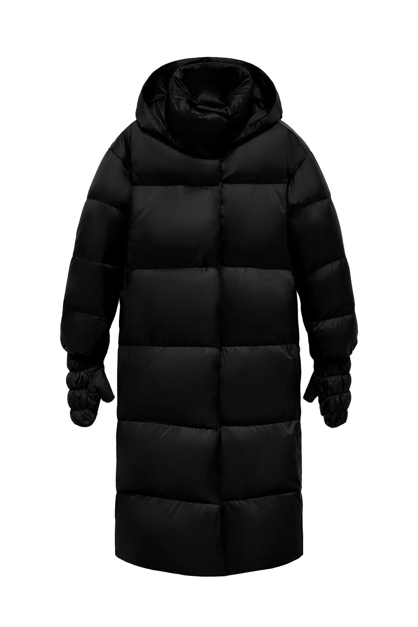 ВОДОСТОЙКИЙ СТЕГАНЫЙ АНОРАК С КАПЮШОНОМ, НАПОЛНЕННЫМ 70 % ПУХА И 30 % ПЕРО. В ПЕРЧАТКАХ - фото 3