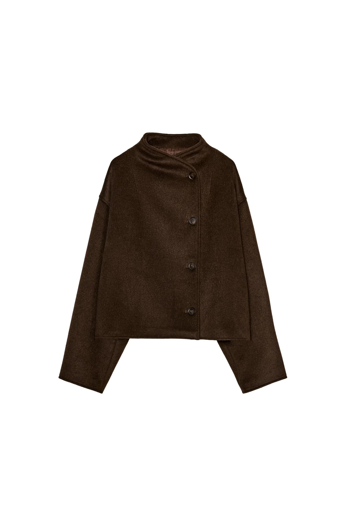 МЯГКАЯ КУРТКА С ДИАГОНАЛЬНОЙ ЗАКРЫВКОЙ - фото 3