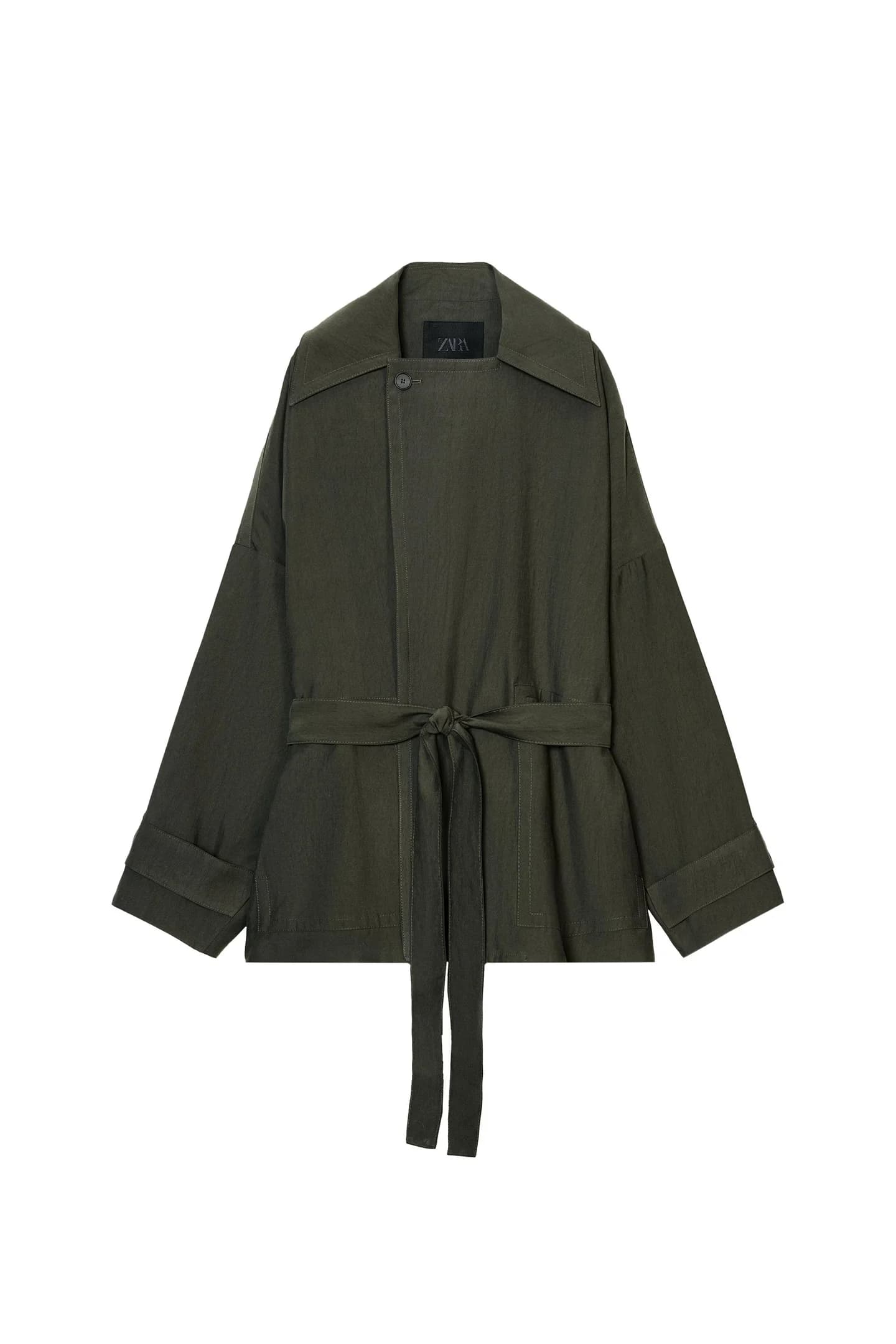 КОРОТКИЙ СВОБОДНЫЙ ТРЕНЧ ИЗ КОЛЛЕКЦИИ ZW - фото 5