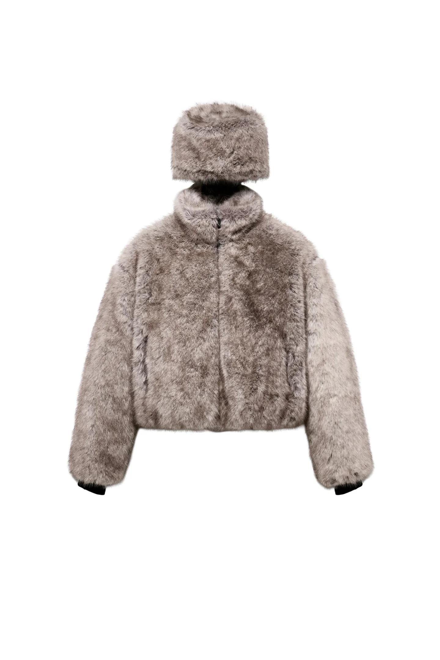 КОРОТКАЯ КУРТКА С КАПЮШОНОМ ИЗ ИСКУССТВЕННОГО МЕХА С ТЕХНОЛОГИЕЙ HEIQ XREFLEX™ ИЗ ЛЫЖНОЙ КОЛЛЕКЦИИ - фото 3