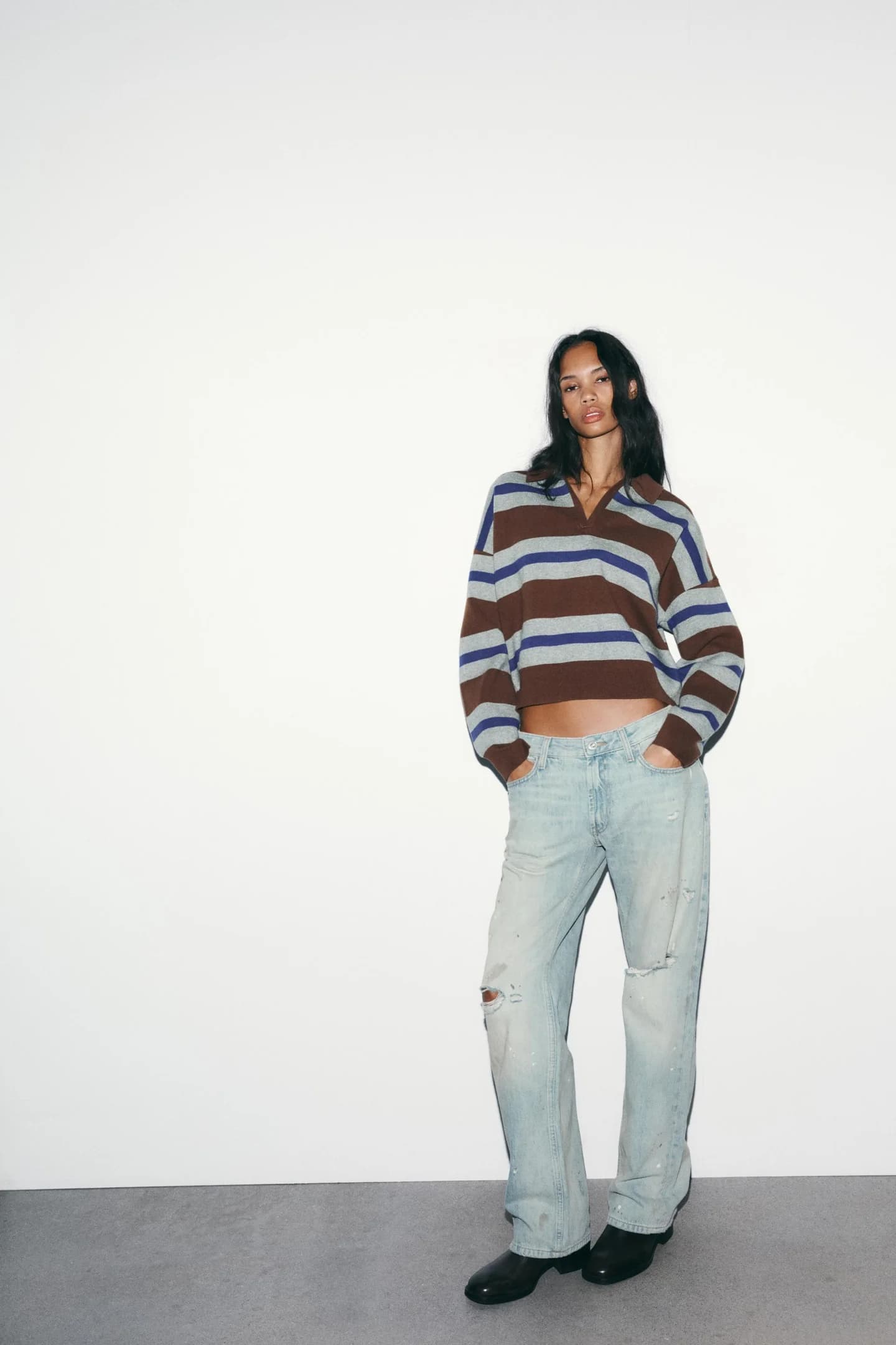 ТРИКОТАЖНОЕ ПОЛО В ПОЛОСКУ - фото 2