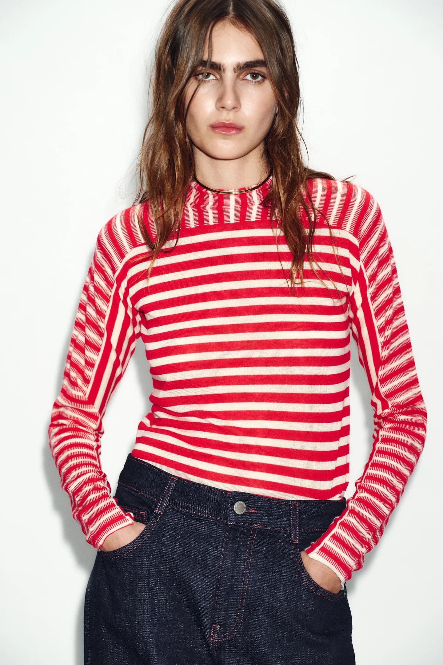 ШЕРСТЯНОЙ СВИТЕР В ПОЛОСКУ - фото 2