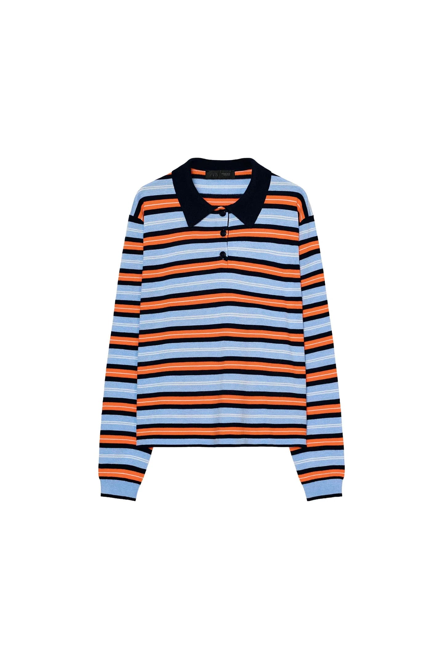 ТРИКОТАЖНАЯ РУБАШКА ПОЛО В ПОЛОСКУ - фото 3