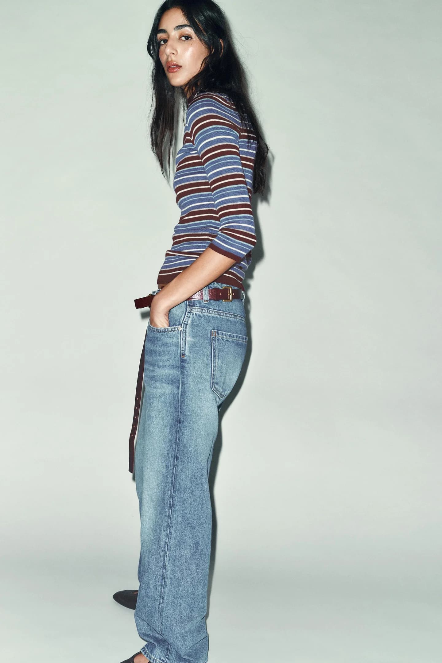 ТРИКОТАЖНЫЙ СВИТЕР В ПОЛОСКУ