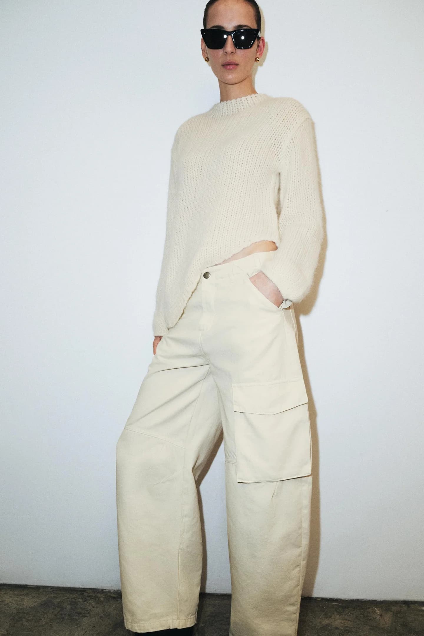 ТРИКОТАЖНЫЙ СВИТЕР С АСИММЕТРИЧНЫМ НИЗОМ - фото 2