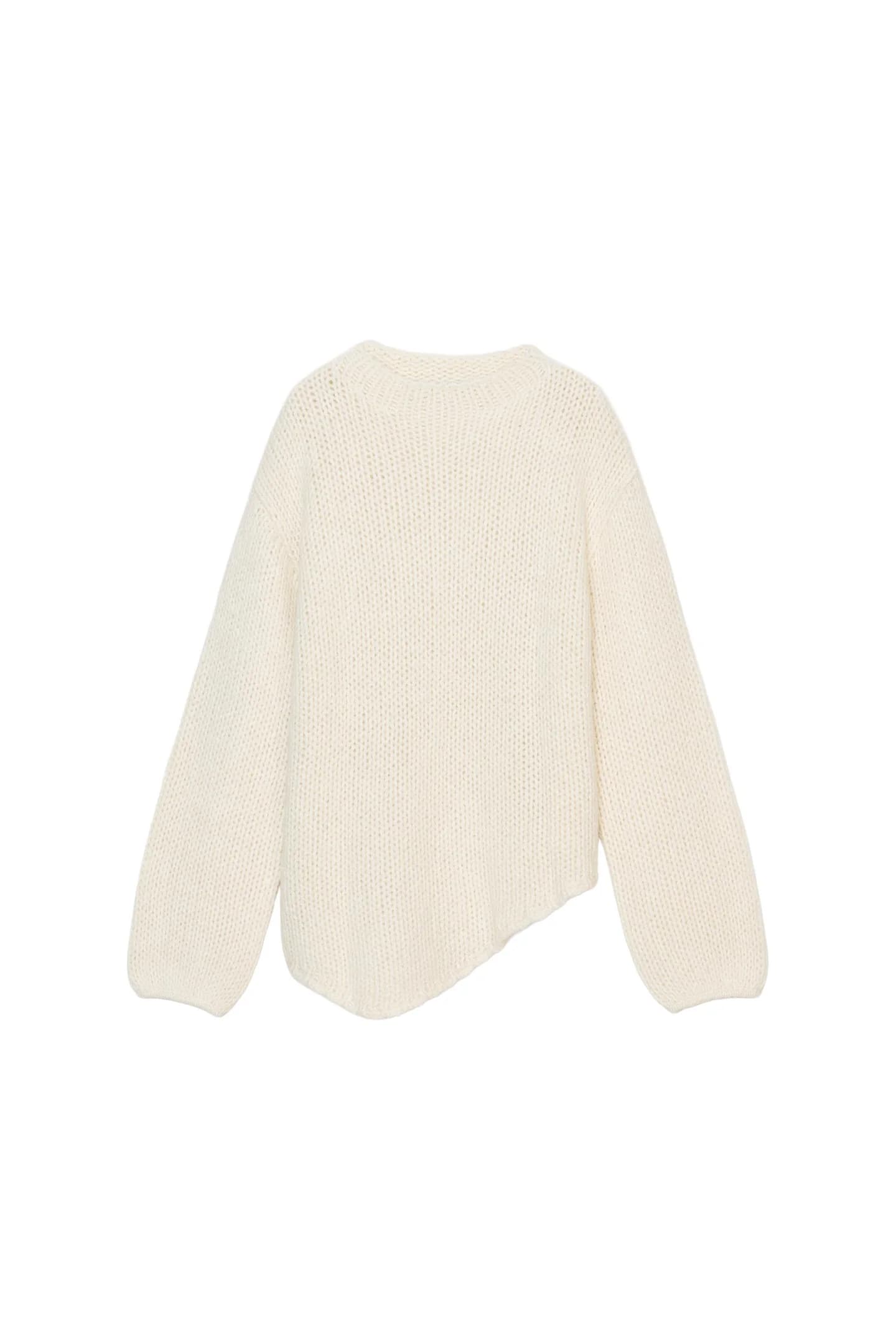 ТРИКОТАЖНЫЙ СВИТЕР С АСИММЕТРИЧНЫМ НИЗОМ - фото 3