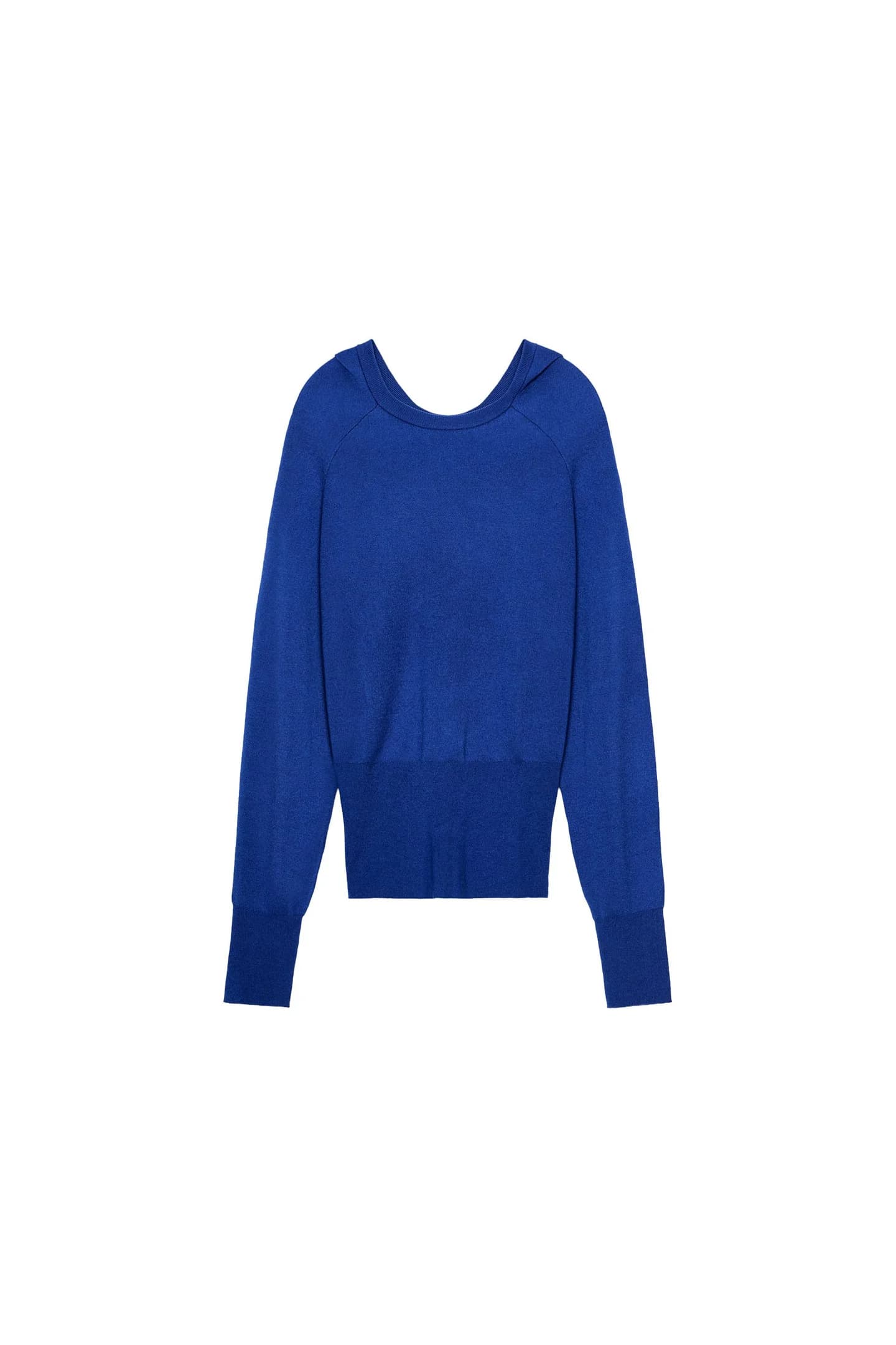 ГЛАДКИЙ ТРИКОТАЖНЫЙ ДЖЕМПЕР С КАПЮШОНОМ - фото 3