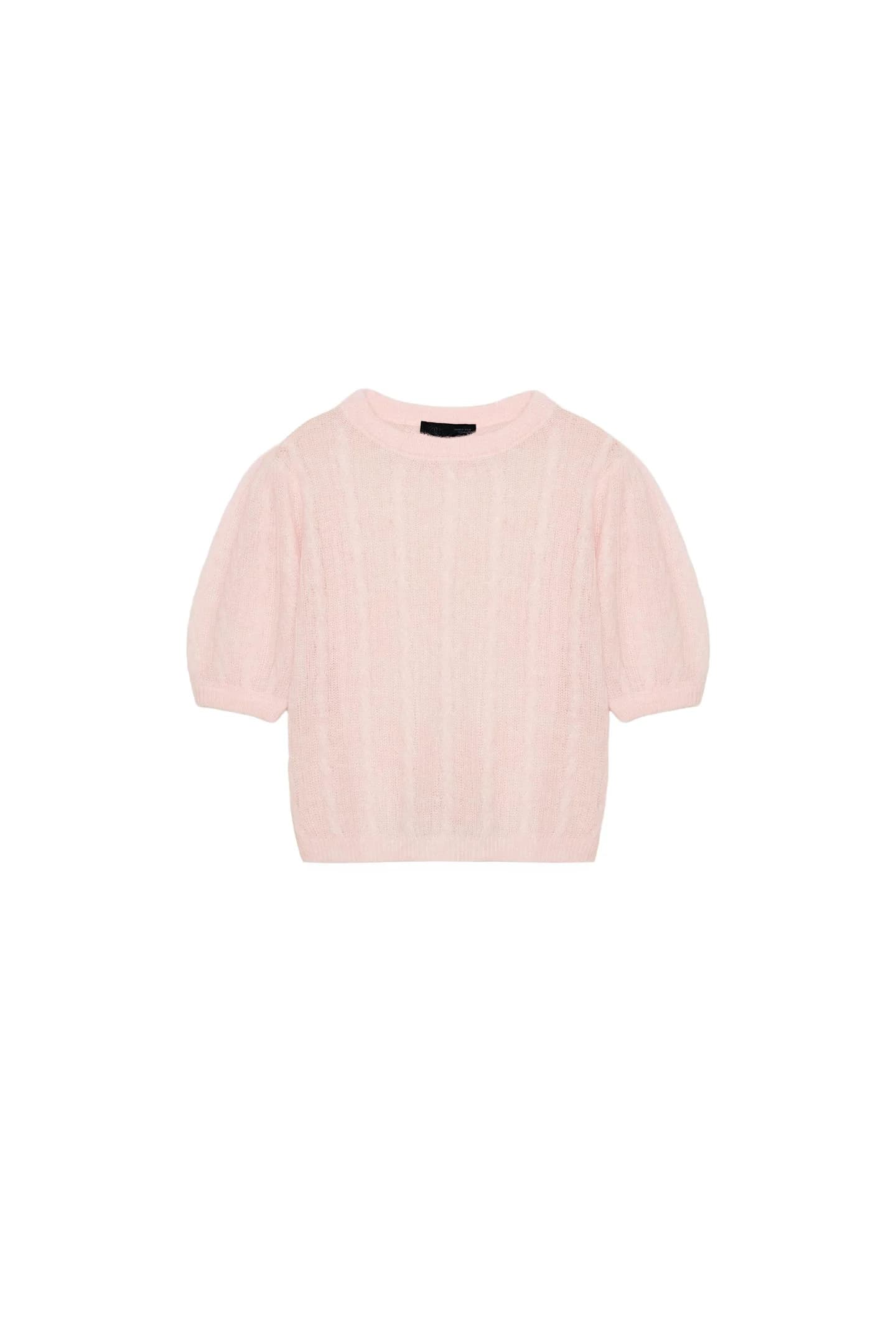 ШЕРСТЯНОЙ СВИТЕР С КОРОТКИМИ РУКАВАМИ - фото 3