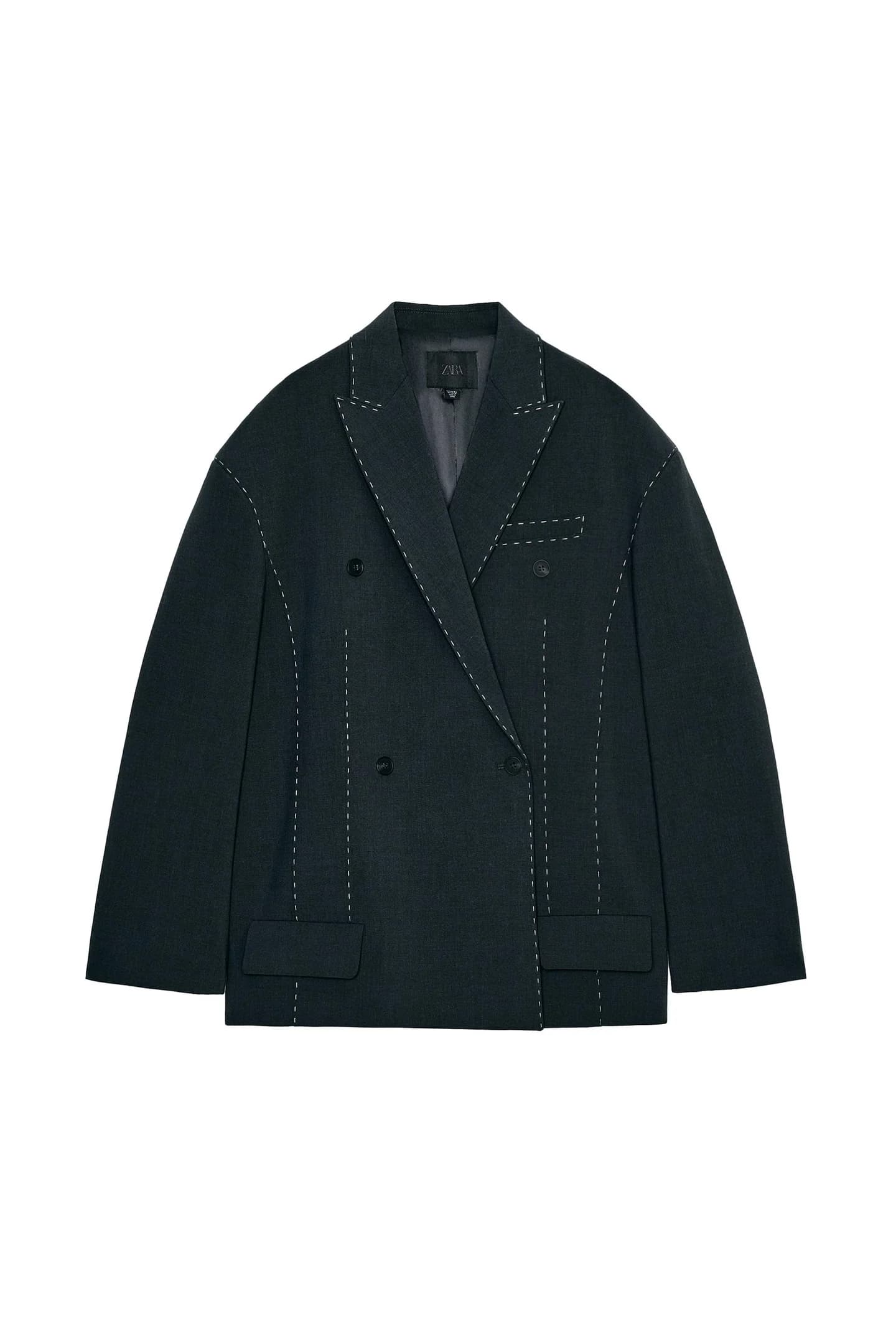 КУРТКА ОВЕРСАЙЗ С КОНТРАСТНЫМИ ШВАМИ - фото 3