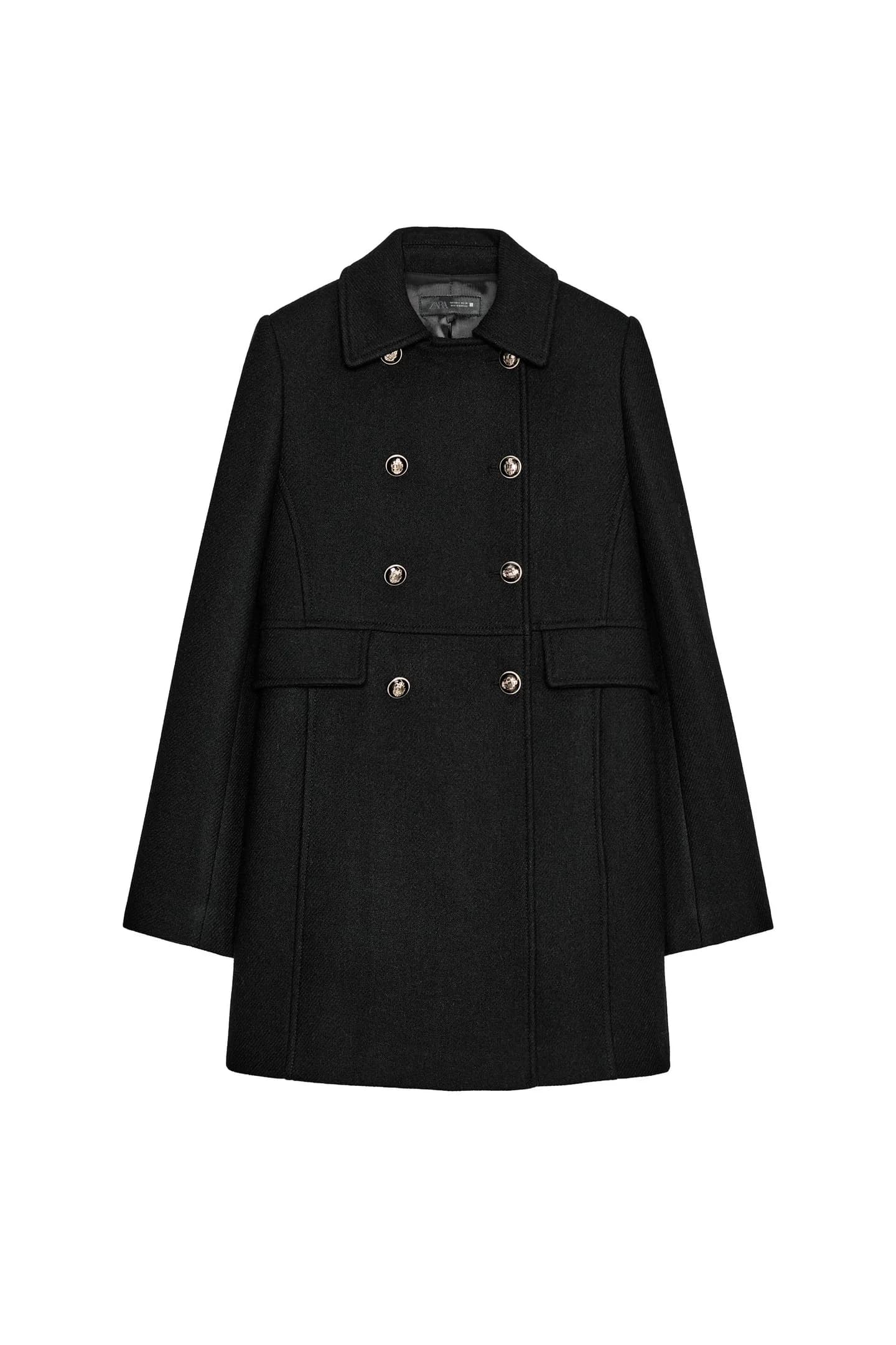 КОРОТКОЕ ДВОЙНОЕ ПАЛЬТО ИЗ ШЕРСТИ - фото 3