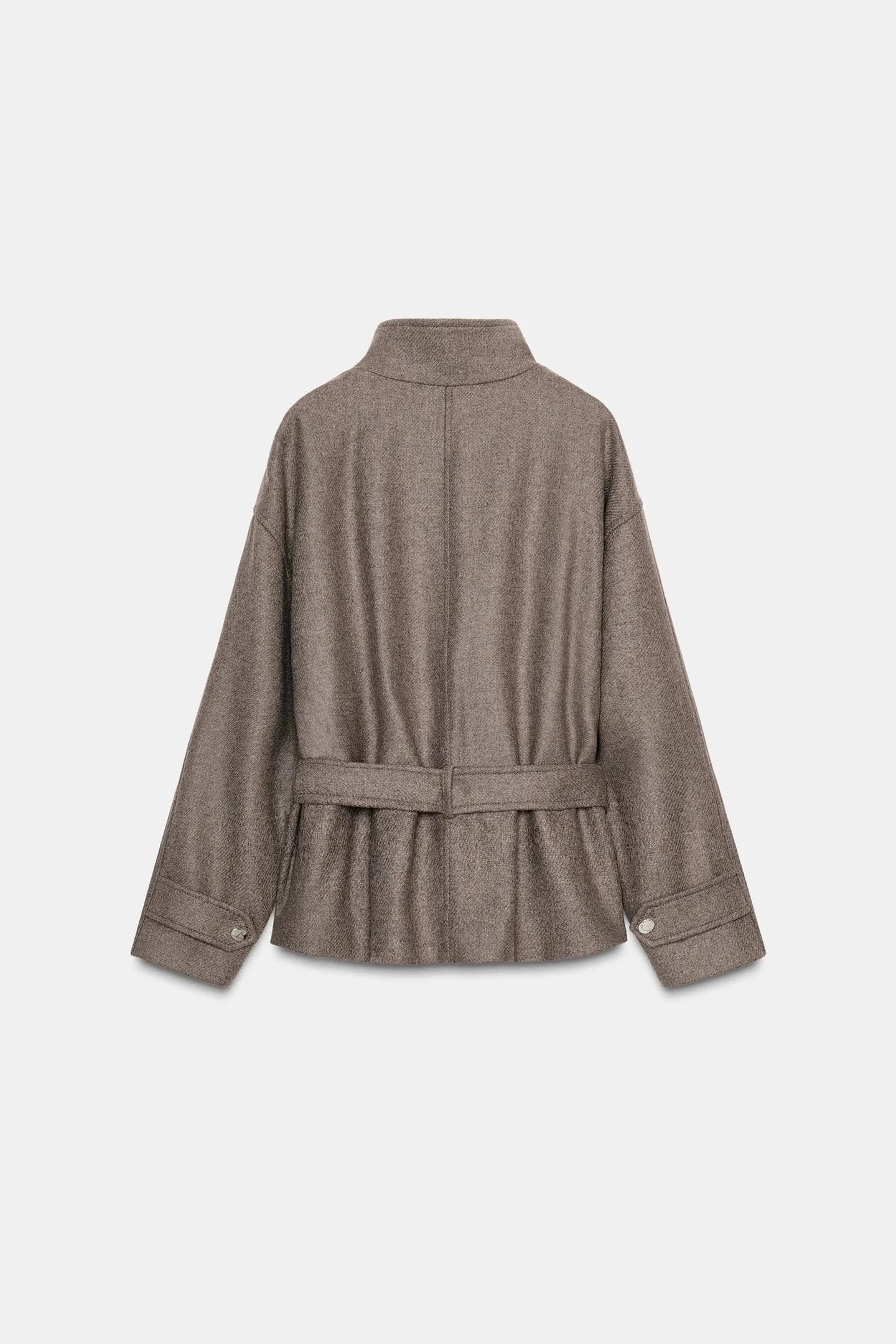 КОРОТКОЕ ШЕРСТЯНОЕ ПАЛЬТО С ПОЯСОМ - фото 2