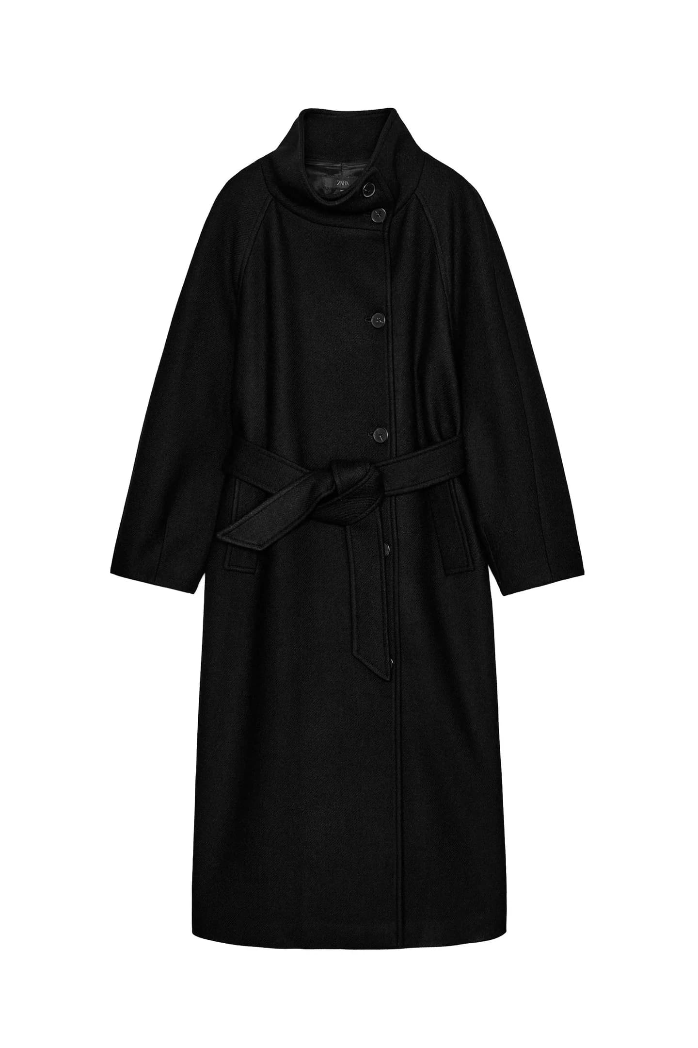 ДЛИННОЕ ПАЛЬТО ИЗ ШЕРСТИ С ВОРОТНИКОМ-СТОЙКОЙ - фото 3