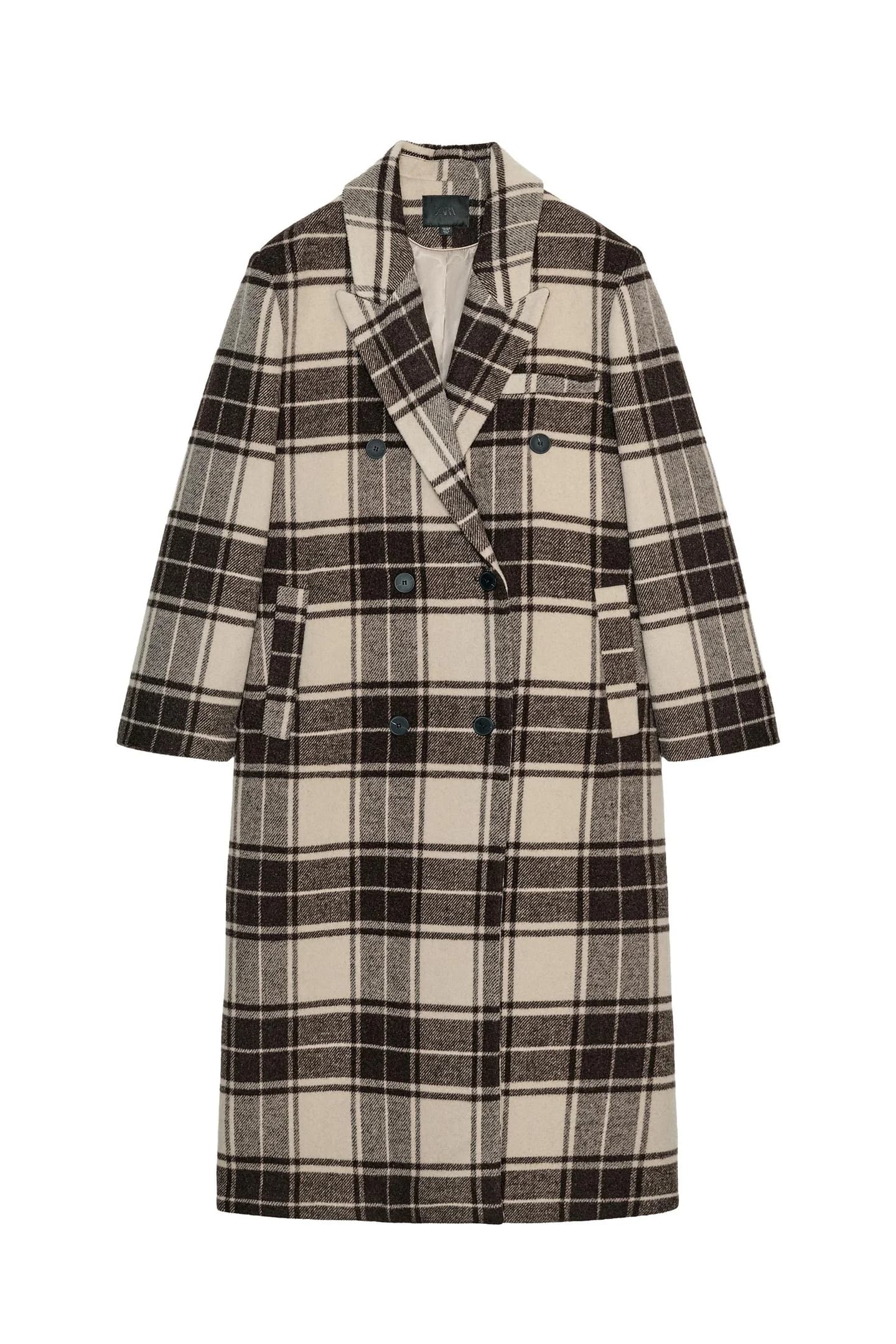 ОЧЕНЬ ДЛИННОЕ ПАЛЬТО ИЗ Клетчатой ​​ткани с добавлением шерсти. - фото 3