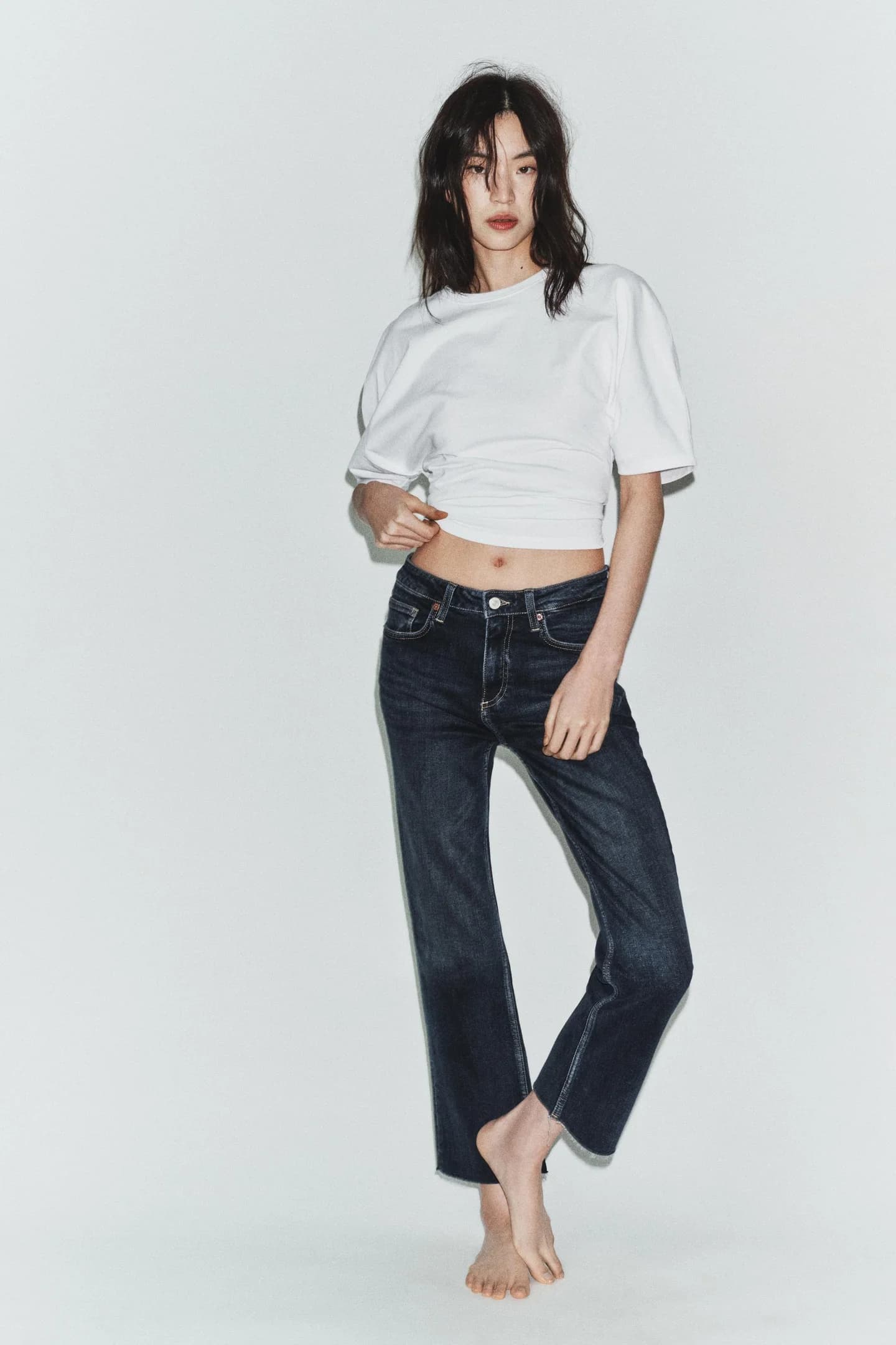 УКОРОЧЕННЫЕ ДЖИНСЫ TRF С ВЫСОКОЙ ПОСАДКОЙ - фото 2