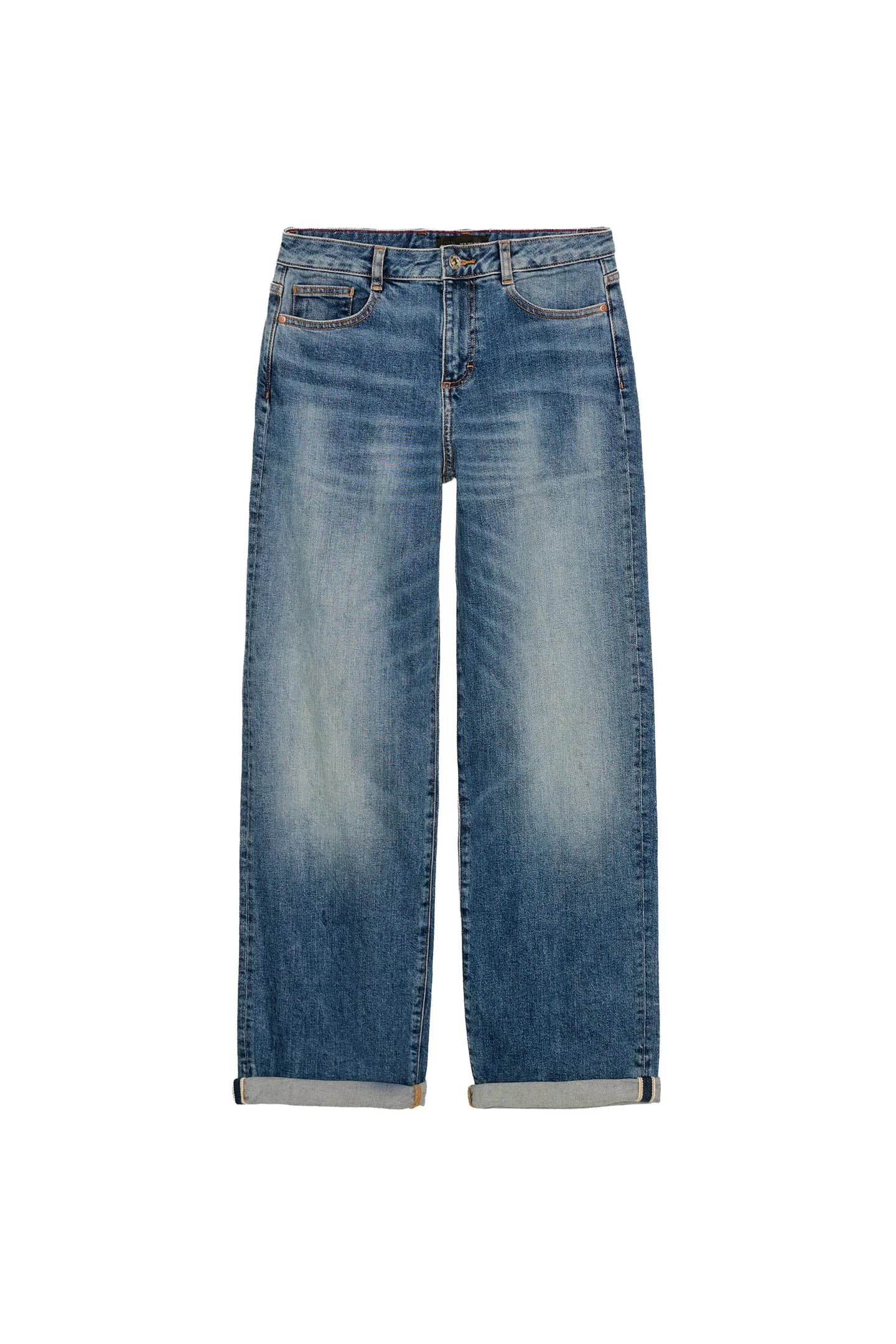 ДЖИНСОВЫЕ БРЮКИ Z.07 С ВЫСОКОЙ ПОСАДКОЙ, СВОБОДНОГО КРОЯ И ПОДКАТАННЫМИ НОГИМИ - фото 5