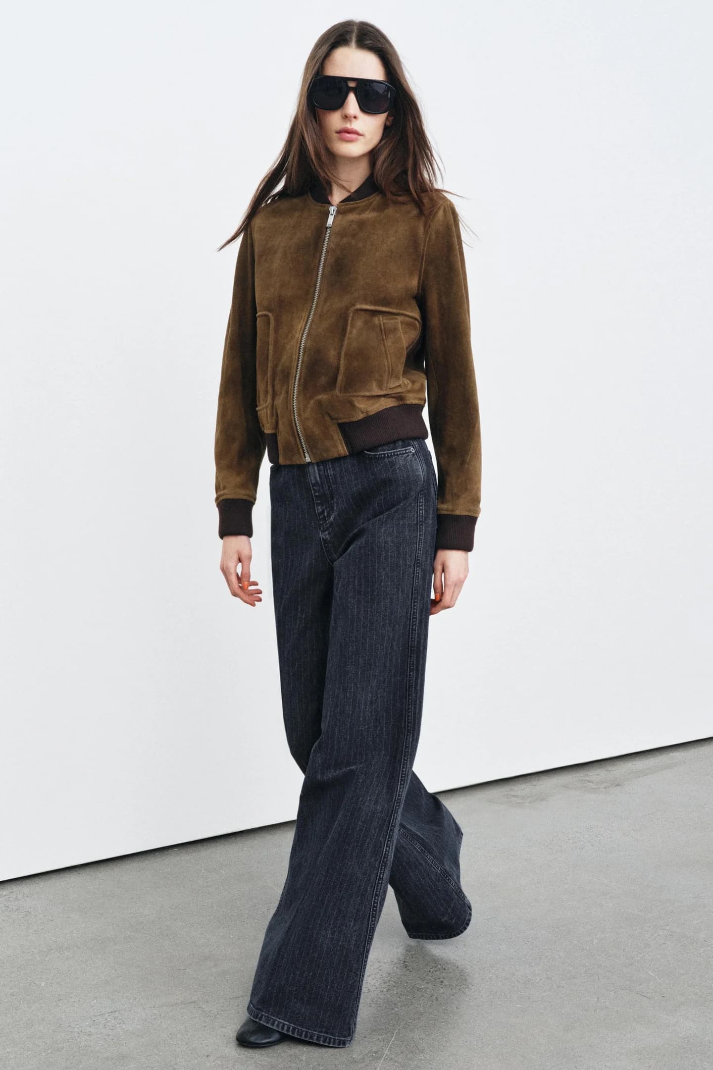 ДЖИНСЫ-КЛЕЙ ИЗ КОЛЛЕКЦИИ ZW STRIPED С ВЫСОКОЙ ТАЛИЯЮ