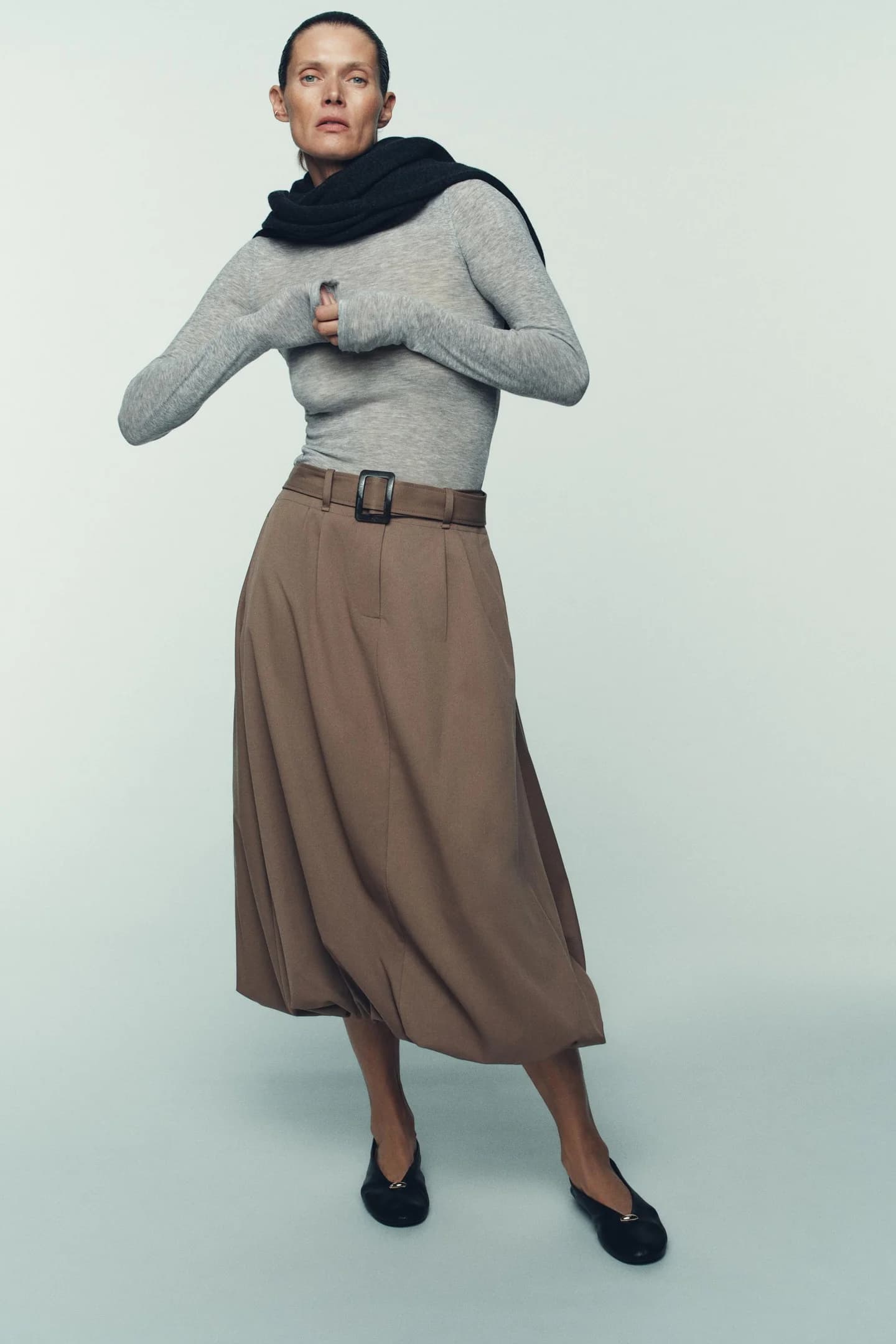 ЮБКА МИДИ С ПОЯСОМ И Пышным низом - фото 2