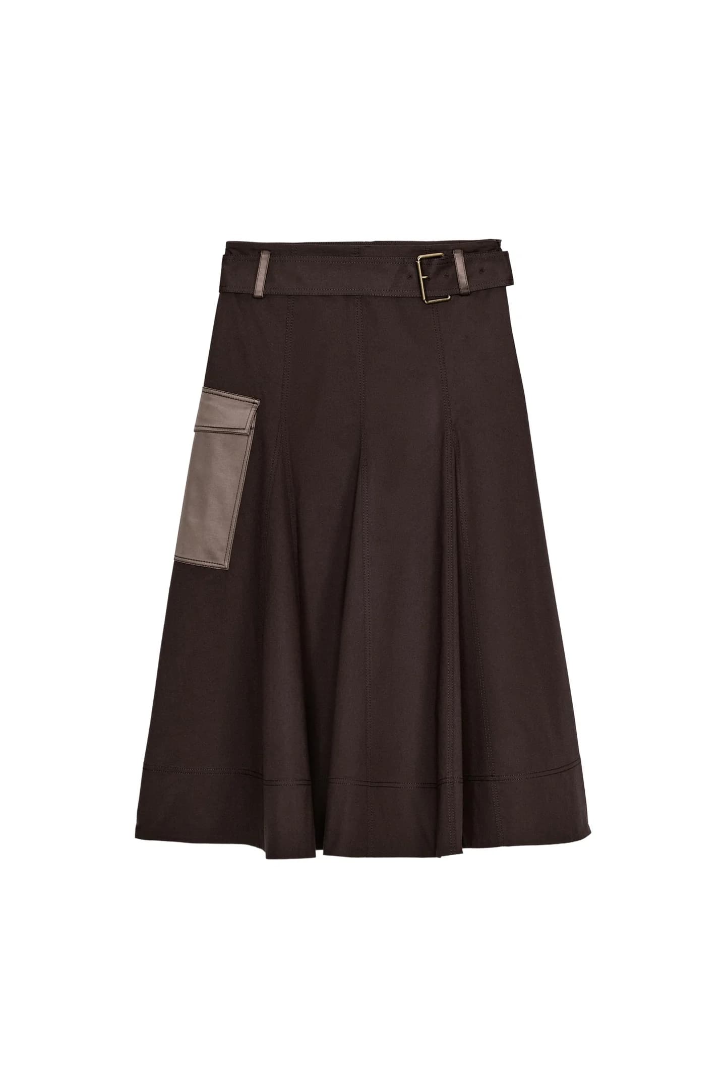 ЮБКА-КАРГО СРЕДНЕЙ ДЛИНЫ С ПОЯСОМ - фото 3