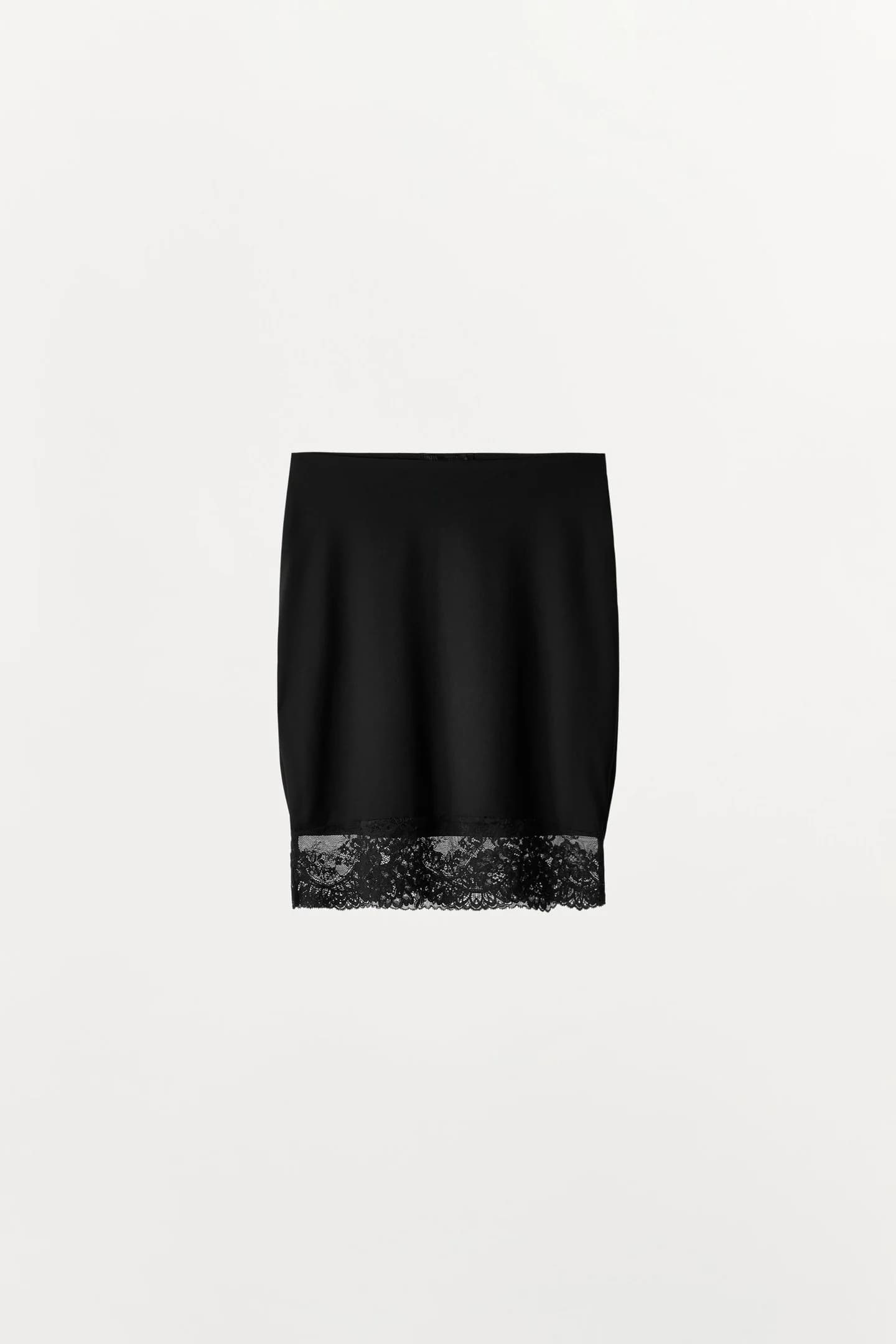 ЮБКА ИЗ ПОЛИАМИДА И КРУЖЕВА - фото 3