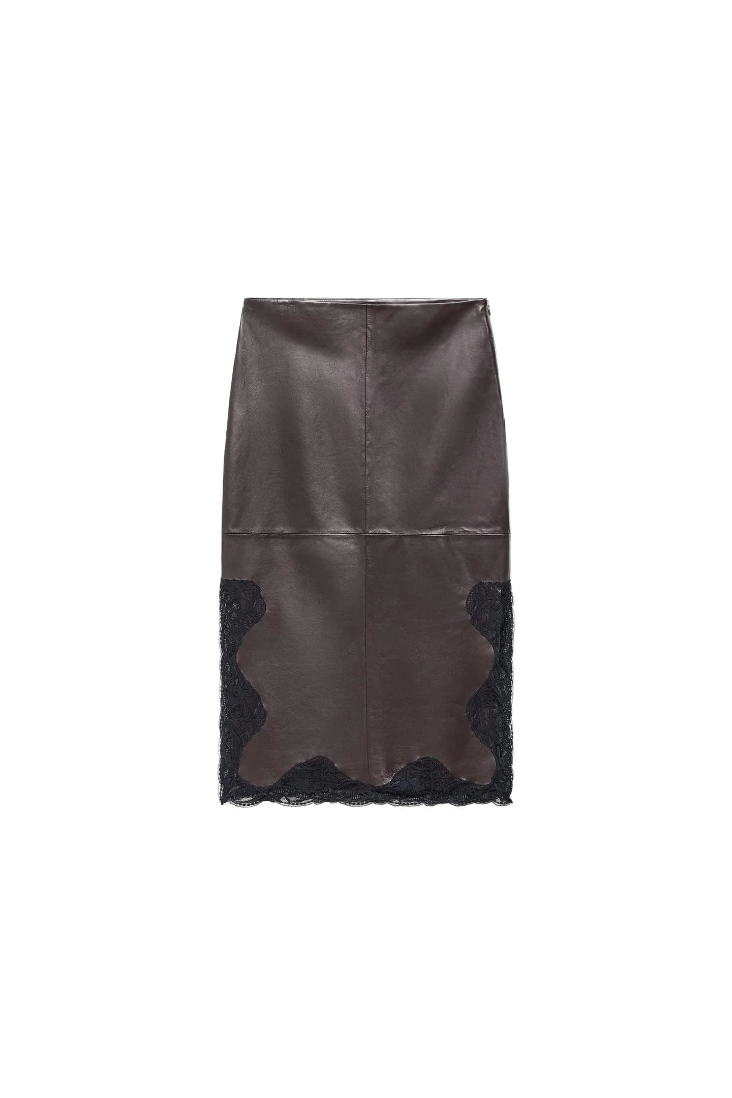 ЮБКА ИЗ 100% КОЖИ С КРУЖЕВОМ ИЗ КОЛЛЕКЦИИ ZW, ОГРАНИЧЕННЫЙ ВЫПУСК - фото 3