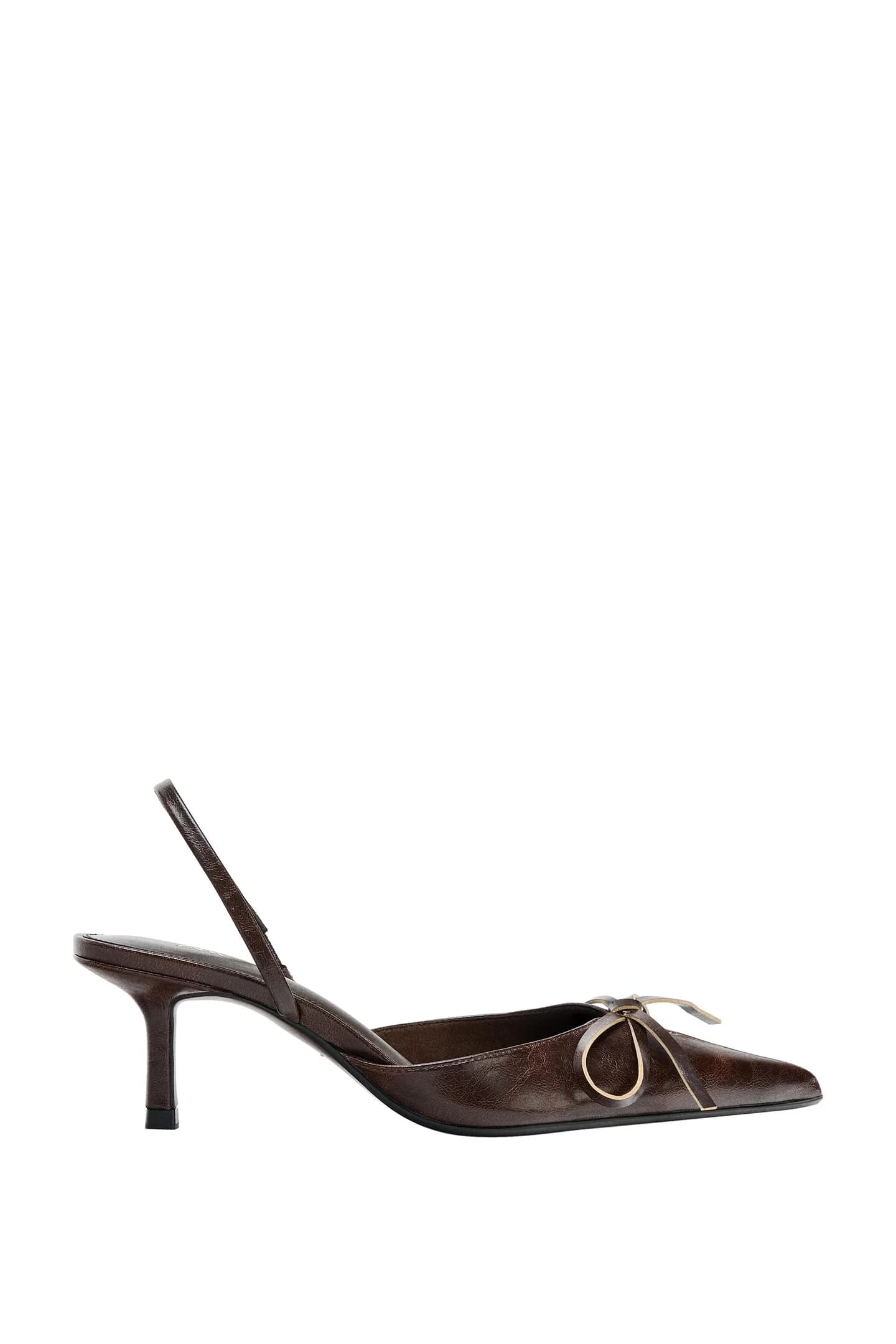 ТУФЛИ НА ОТКРЫТОМ КАБЛУКЕ С БАНТОМ - фото 5