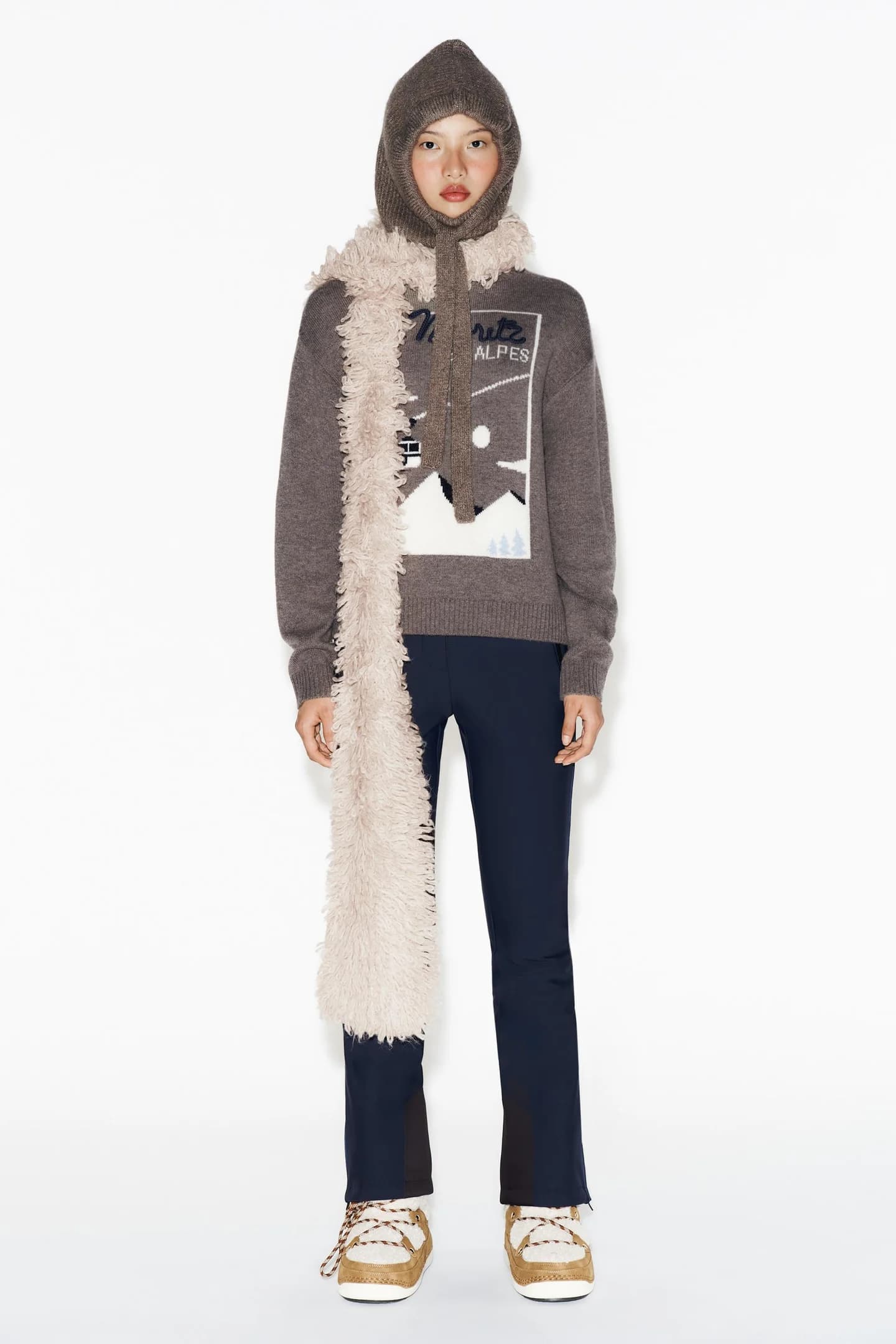 БОТИНКИ ИЗ КОМБИНИРОВАННЫХ МАТЕРИАЛОВ ИЗ ЛЫЖНОЙ КОЛЛЕКЦИИ - фото 3