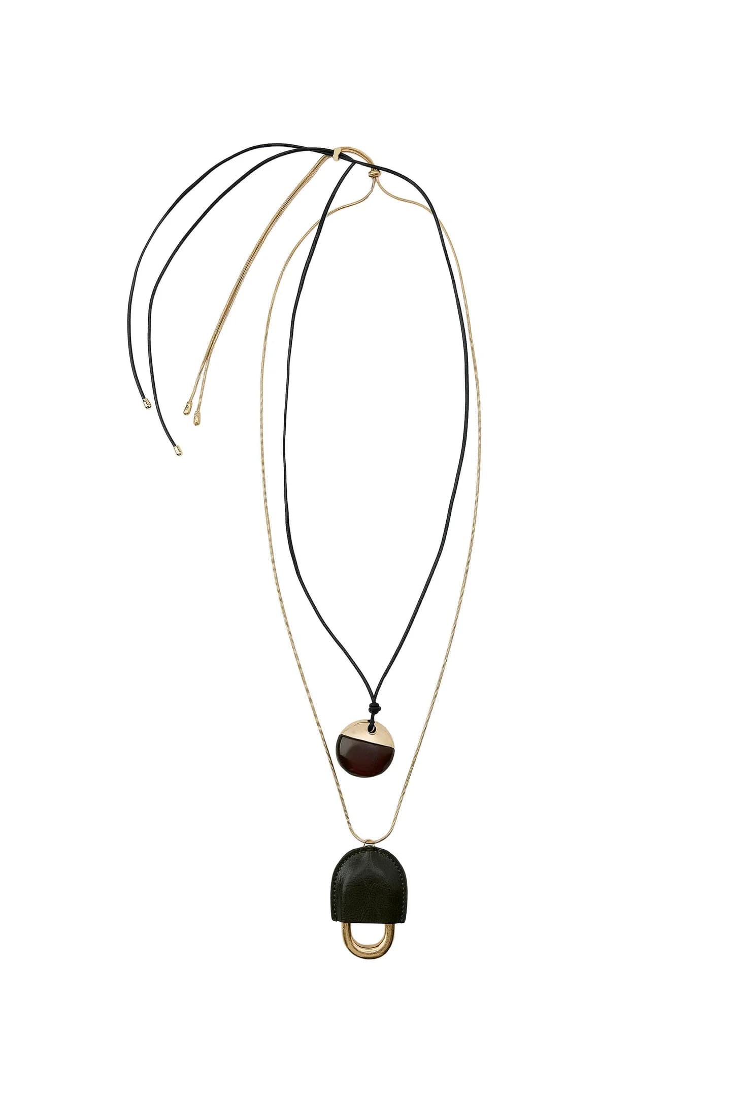 НАБОР ИЗ 2 ОЖЕРЕЛЬЕ ИЗ КОЖИ И СМОЛЫ - фото 5