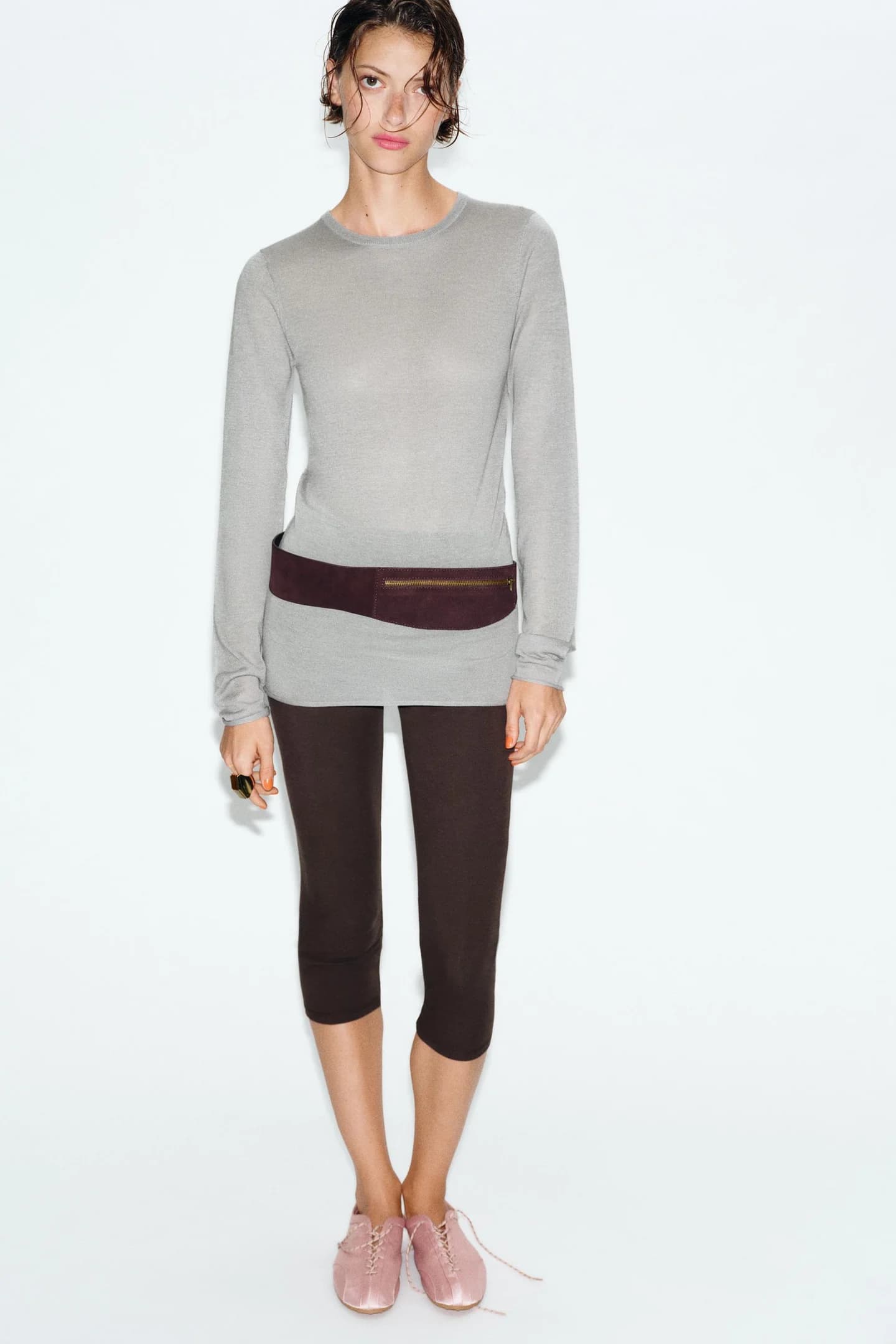 НАСТЕННЫЙ РЕМЕНЬ С КАРМАНОМ, 100% ЗАМША - фото 3