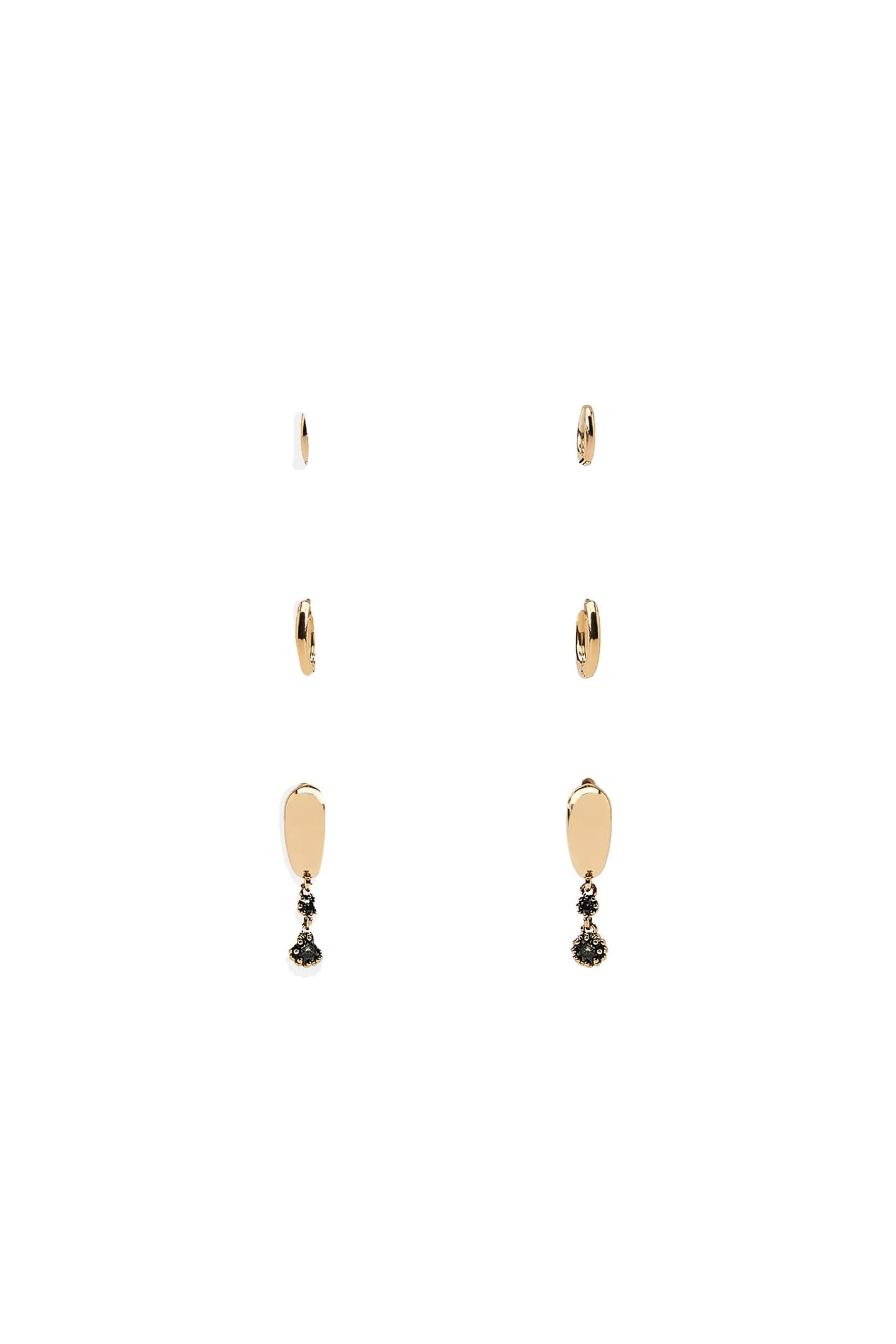 НАБОР ИЗ 3 ПАРЫ СЕРЬГ ХОПА С ЮВЕЛИРНЫМ ОТДЕЛЕНИЕМ - фото 3