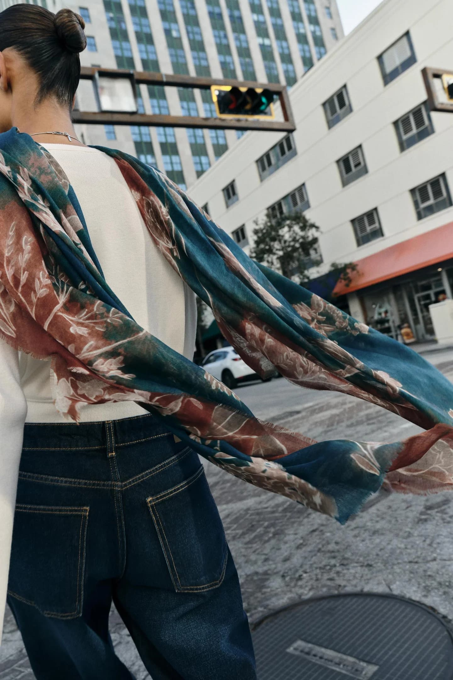 ШАРФ С ЦВЕТОЧНЫМ ПРИНТОМ - фото 3