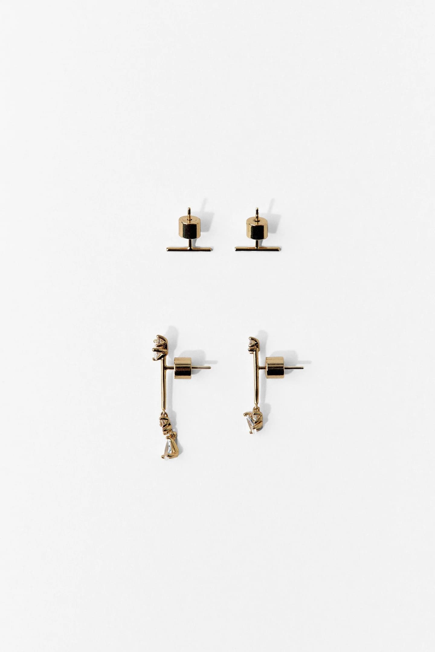 НАБОР МИНИМАЛИСТИЧНЫХ СЕРЬГ С ЦИРКОНИЕМ