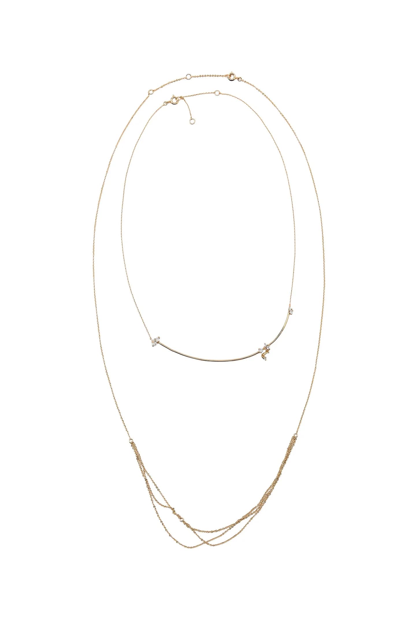 НАБОР ИЗ 2-Х МИНИМАЛИСТИЧНЫХ ОЖЕРЕЛЬЕ С БЛЕСКАЮЩИМИ ЭЛЕМЕНТАМИ - фото 5