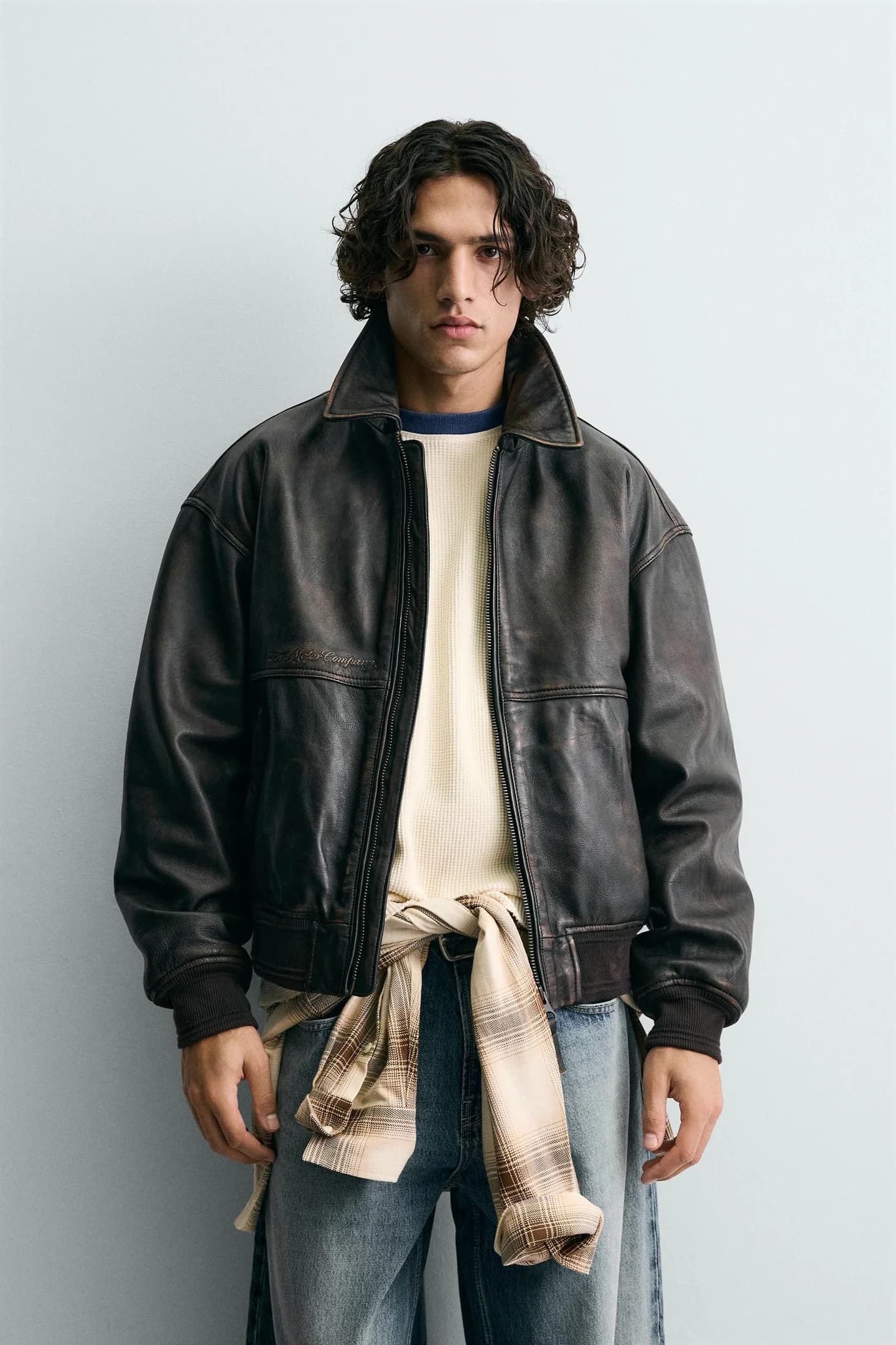 КОЖАНАЯ КУРТКА-БОМБЕР FORD © - фото 2