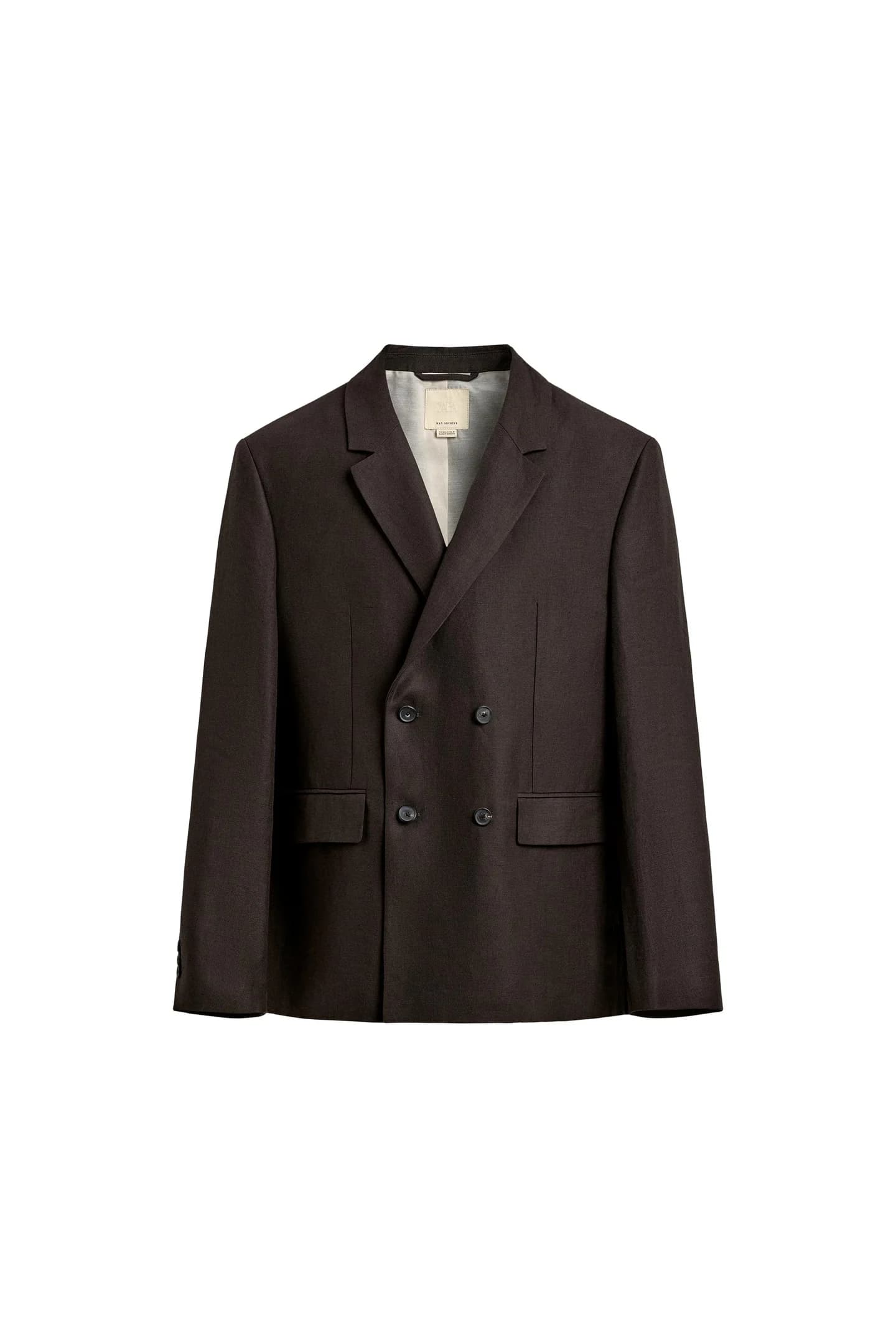 ДВУБОРТНЫЙ КОСТЮМНЫЙ ПИДЖАК ИЗ 100% ЛЕН, ОГРАНИЧЕННАЯ ВЫПУСК - фото 3