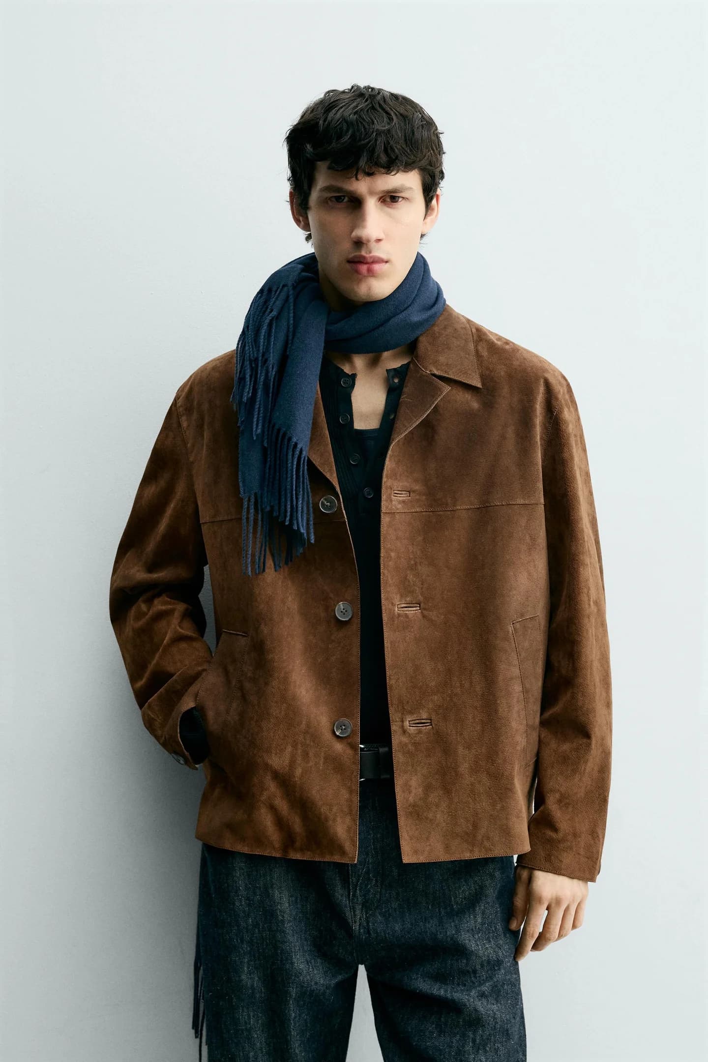 КУРТКА-РУБАШКА ИЗ ЗАМШИ - фото 2