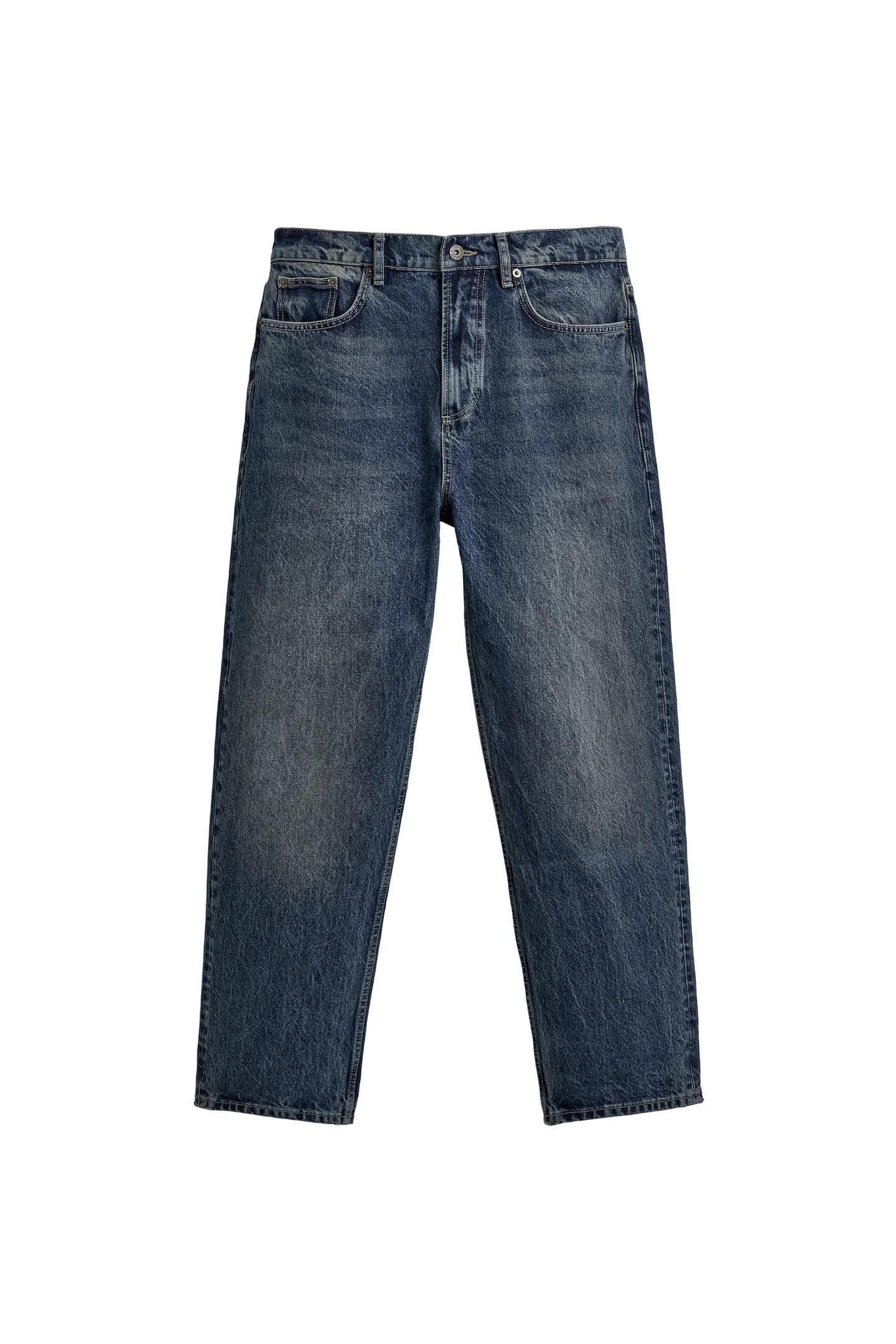 ДЖИНСОВЫЕ БРЮКИ ПРЯМОГО КРАЯ, ДЛИНА ДО ЩИТКИ - фото 4