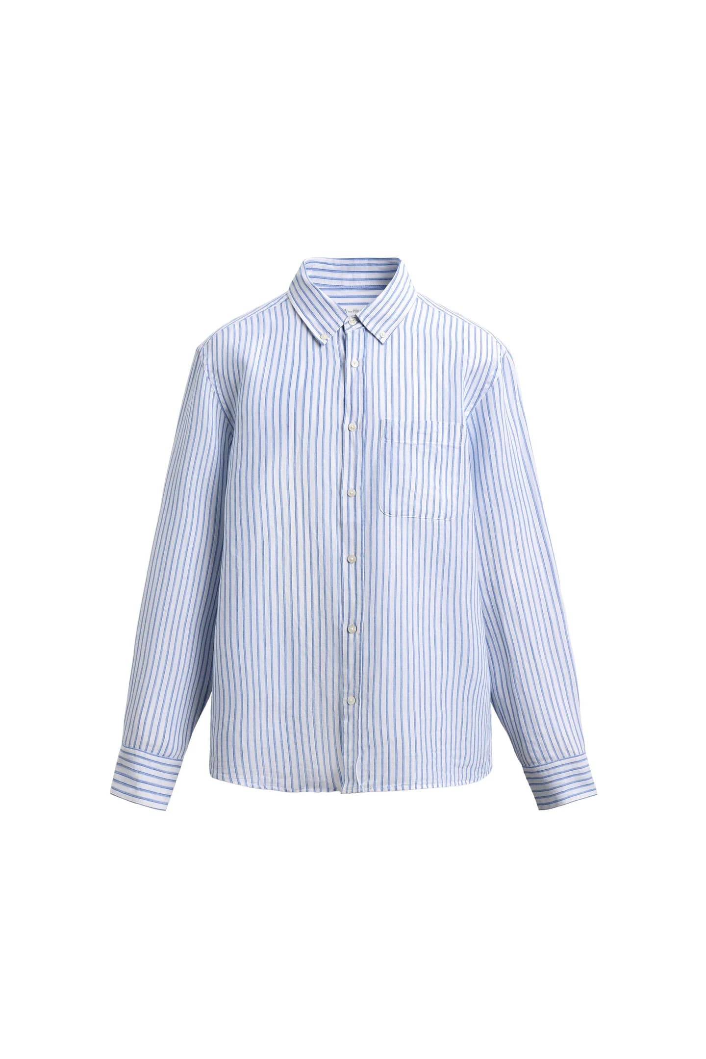 РУБАШКА ПРЯМОГО КРАЯ ИЗ ЛЬНА И ХЛОПКА ТКАНИ - фото 3