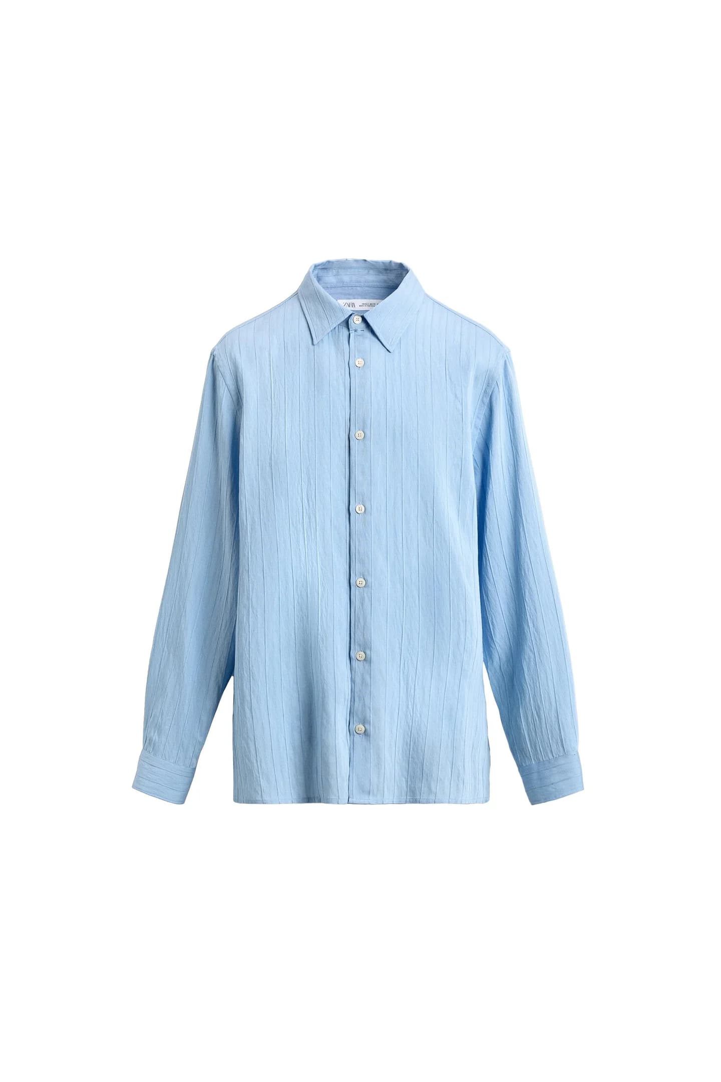 РУБАШКА ИЗ ЖАККАРДА В ПОЛОСКУ - фото 3