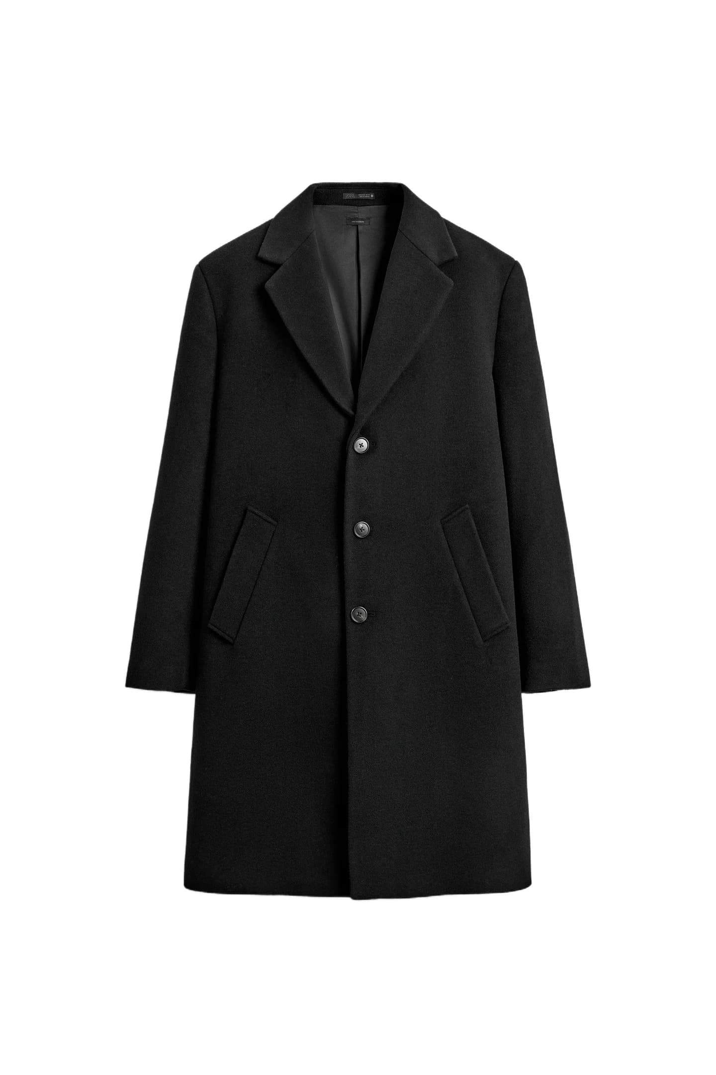 ПАЛЬТО ИЗ ТКАНИ С ШЕРСТЯНЫМ ОТКРЫТОМ, ПРАВИЛЬНЫЙ КРОЙ - фото 3