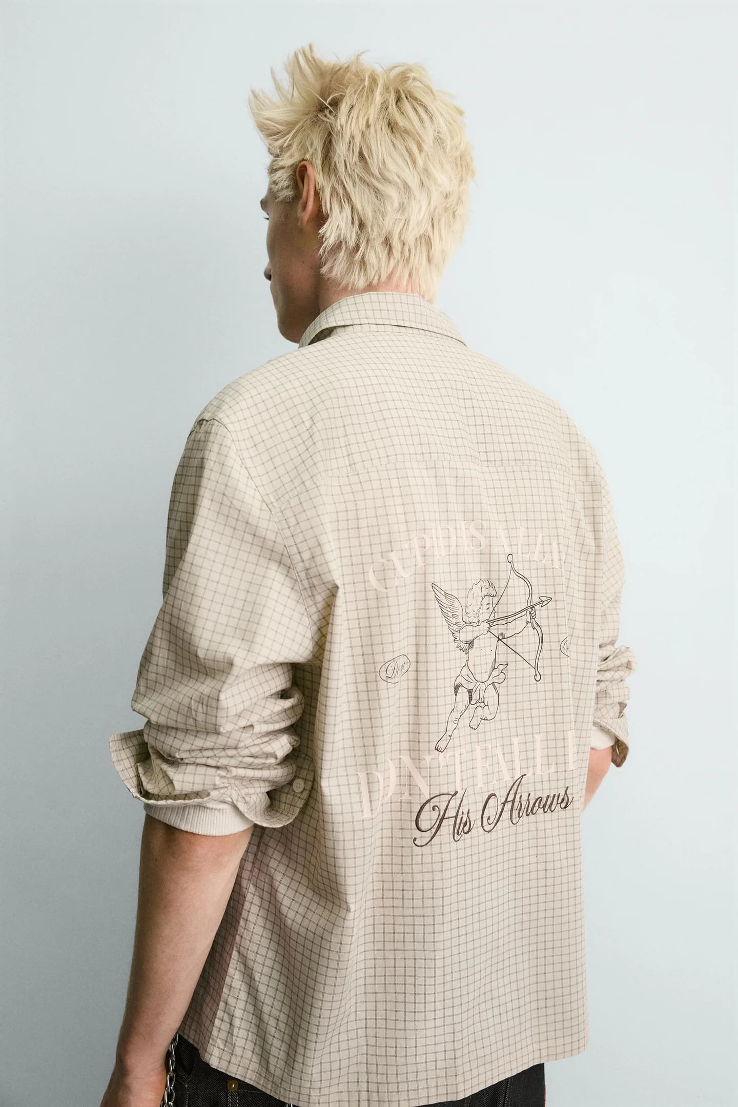 РУБАШКА В КЛЕТИКУ С ПРИНТОМ АМУР